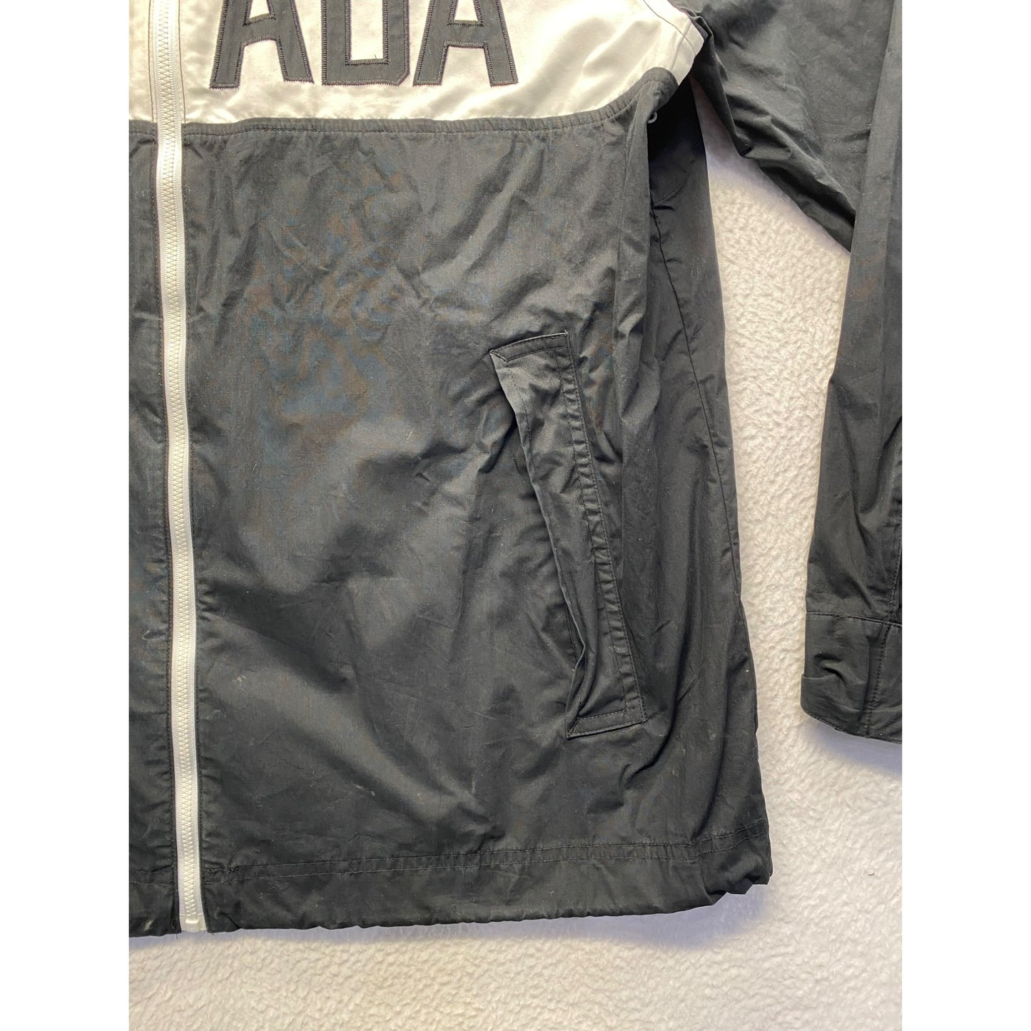 Canada Olympic Team Jacket Black & White Mens XL Windbreaker #7036