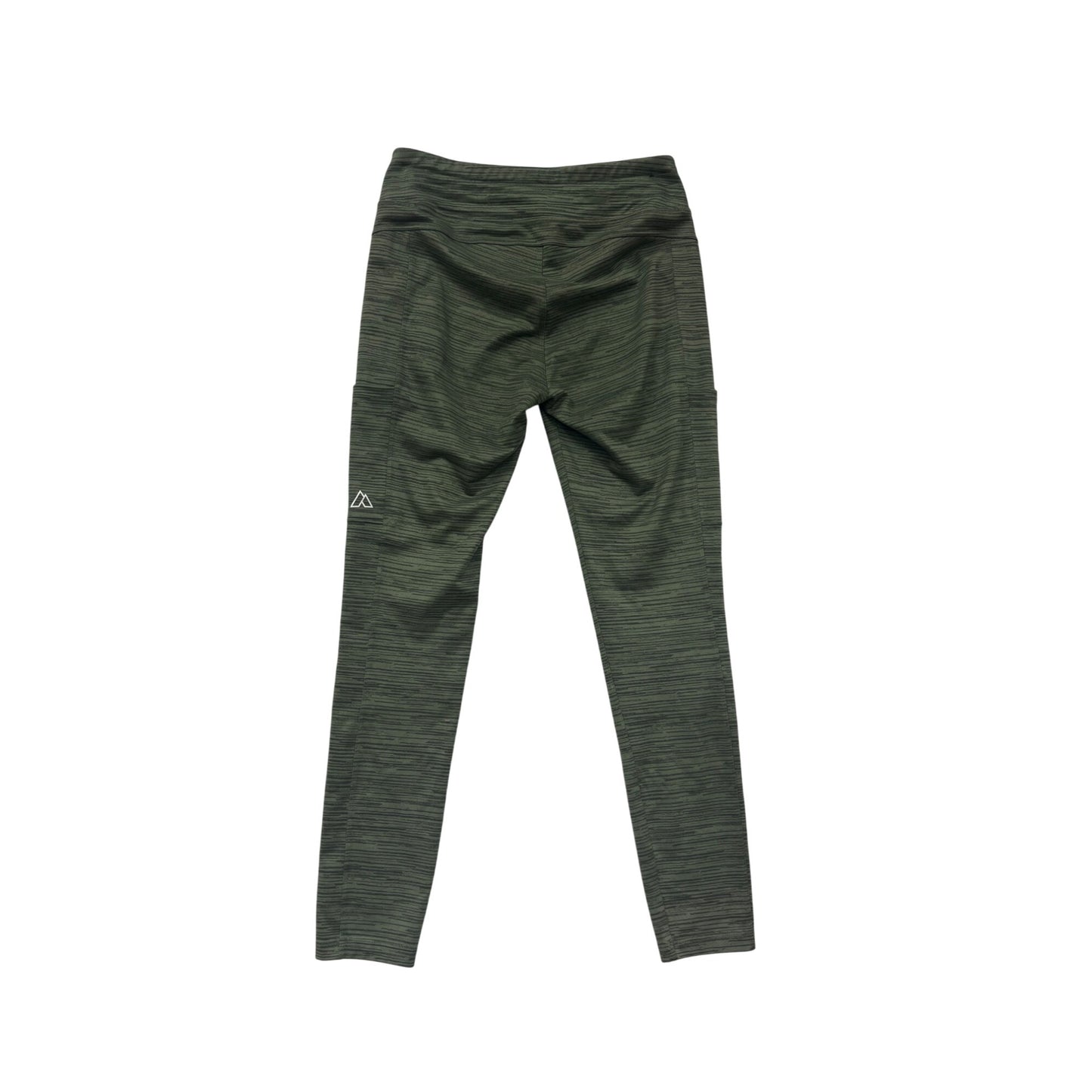 Alpine Design Womens Medium Green Striped Leggings With Zipper Pockets #6553