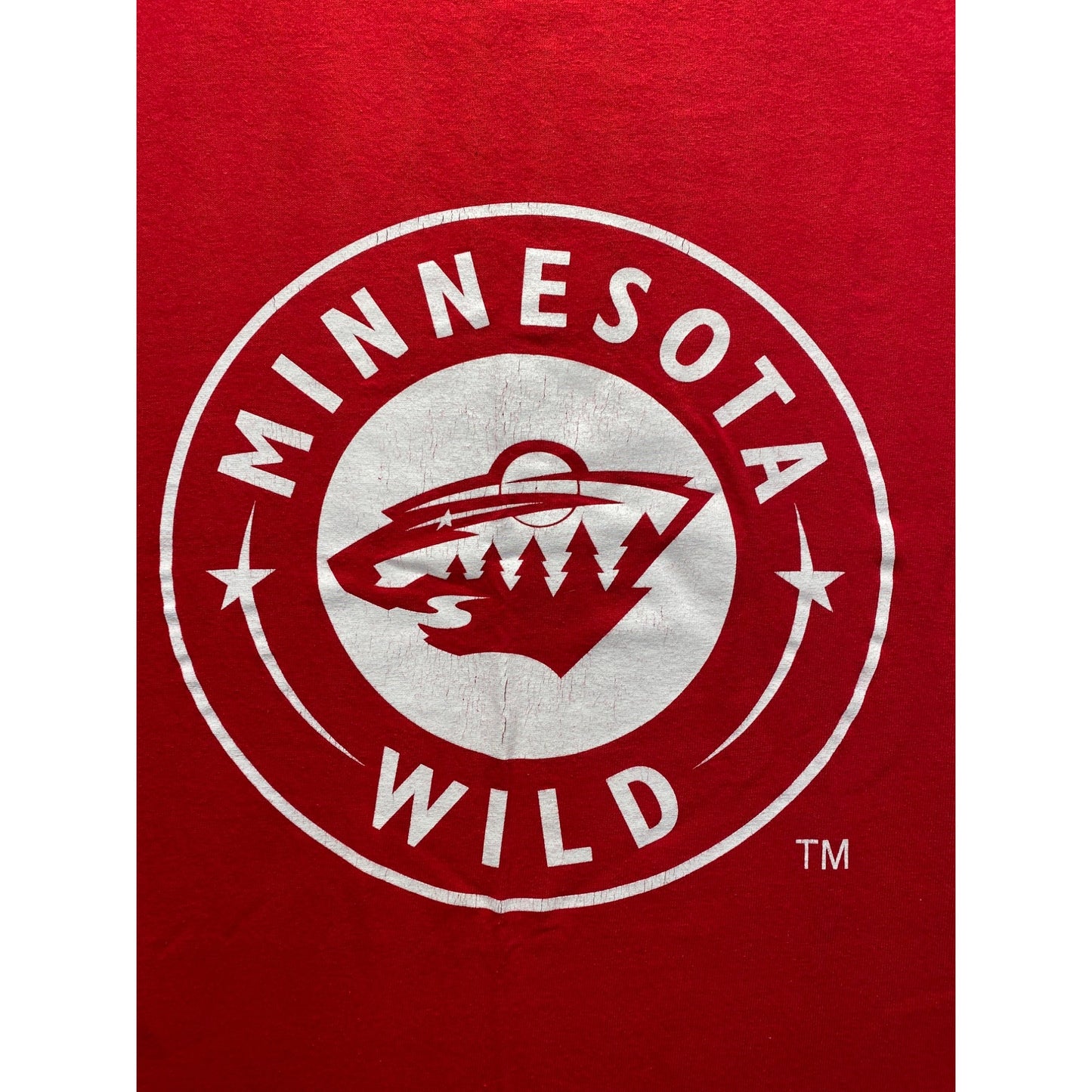 Minnesota Wild Red T-Shirt Anvil XL 100% Cotton Fox Sports North Logo #7153