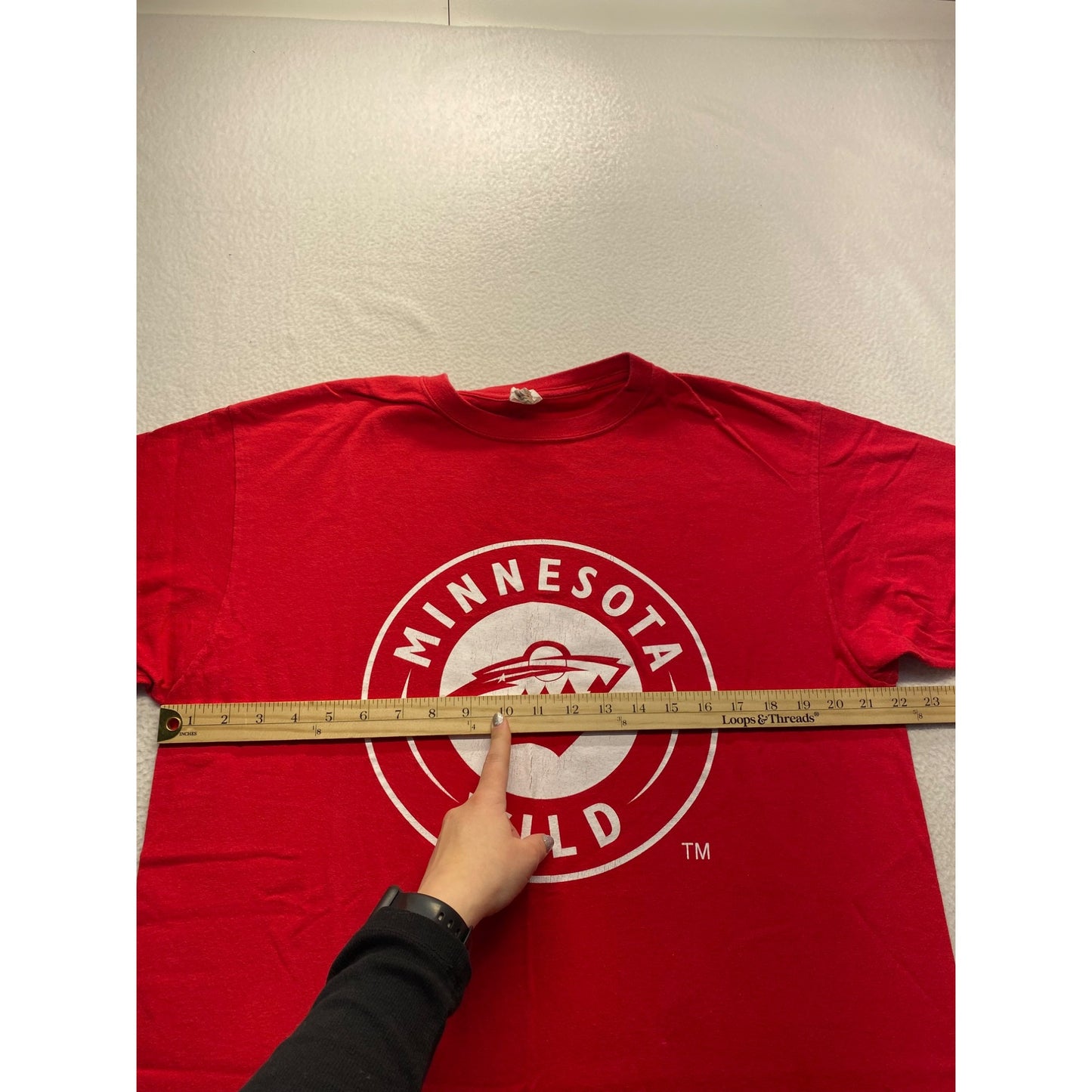 Minnesota Wild Red T-Shirt Anvil XL 100% Cotton Fox Sports North Logo #7153