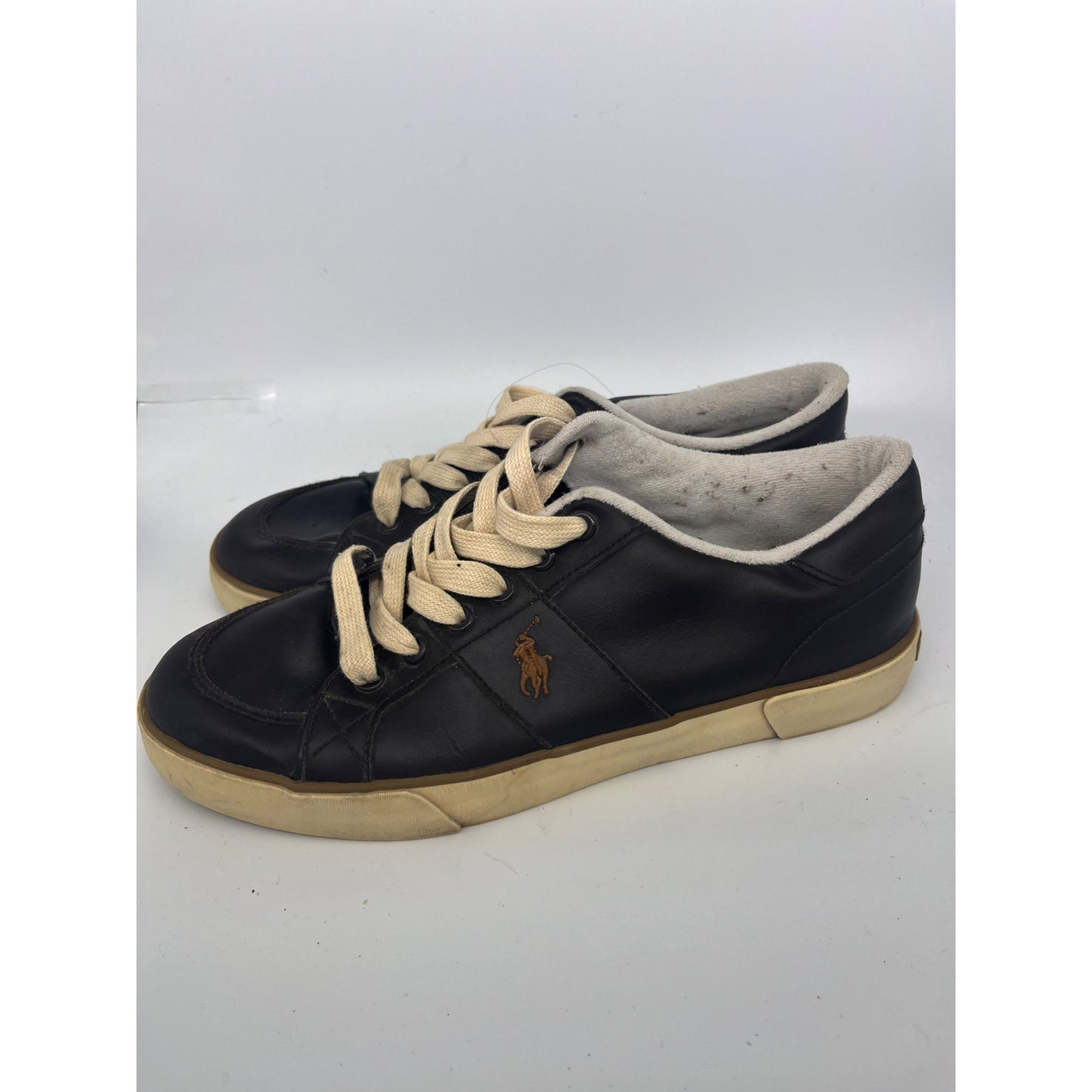 Men’s Ralph Lauren Polo brown leather lace up Sneakers #2784
