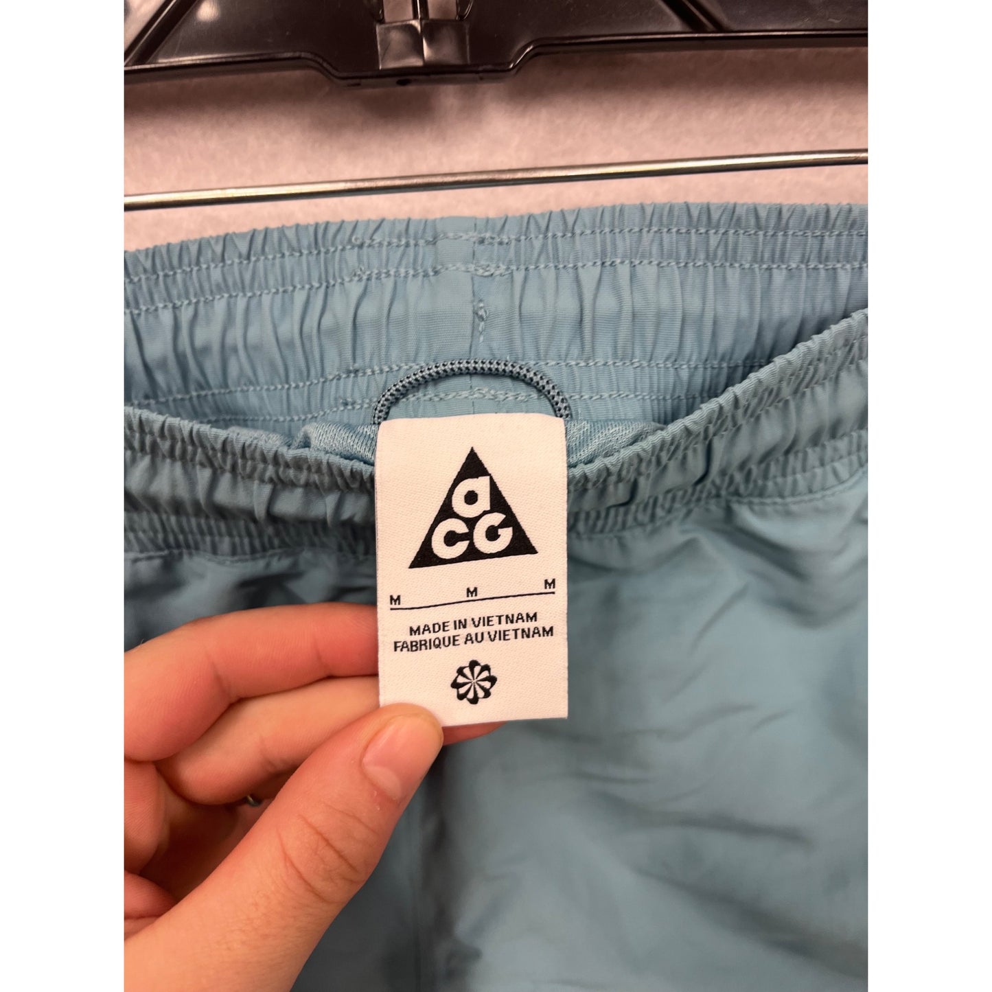 Nike ACG Womens Light Blue Nylon Shorts M #6619