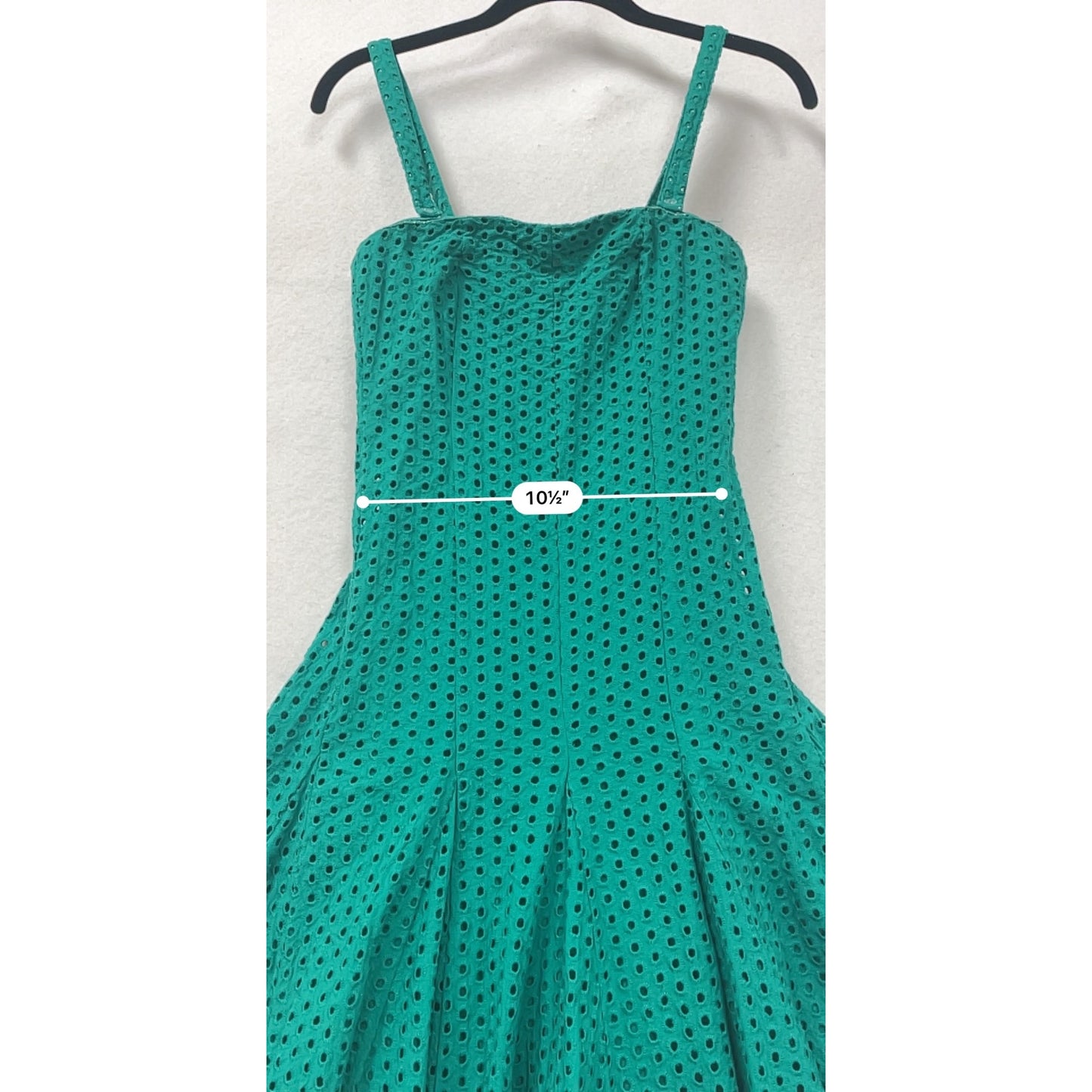 Maeve Anthropologie Teal Eyelet Fit & Flare Midi Dress #8740