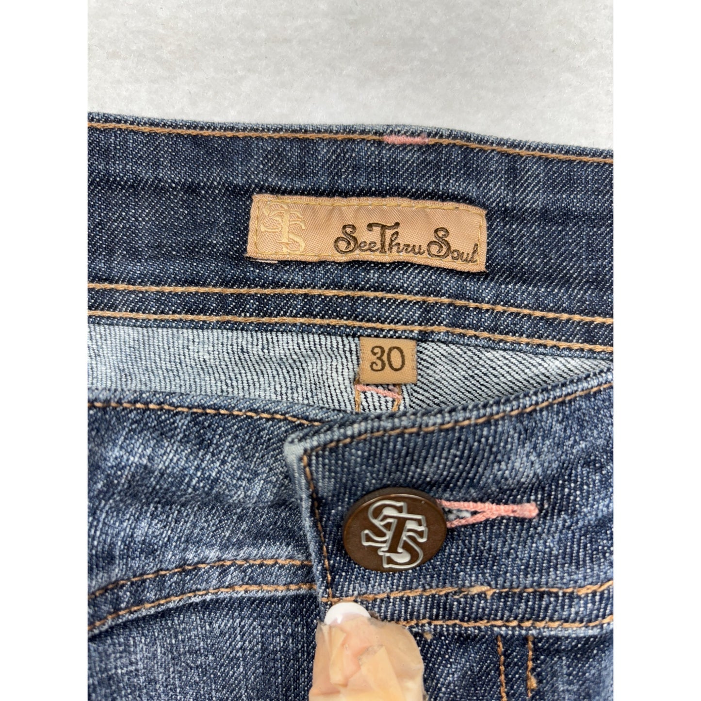 See Thru Soul Womens Bootcut Jeans Size 30 Cotton Blend Denim #6377