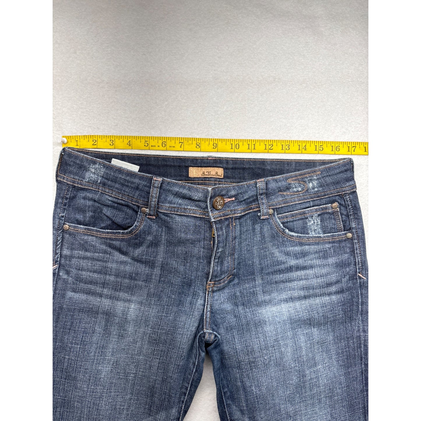 See Thru Soul Womens Bootcut Jeans Size 30 Cotton Blend Denim #6377