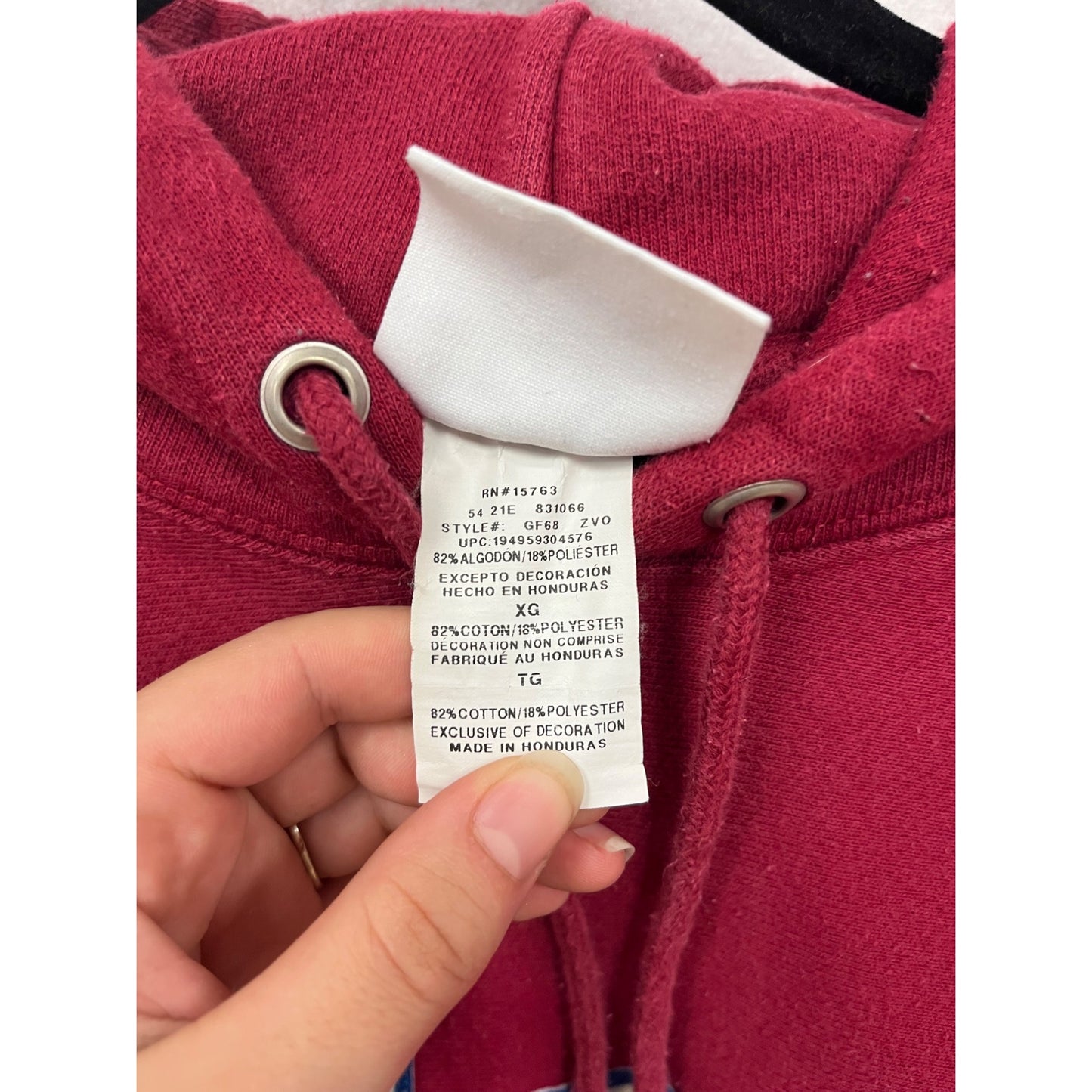 Champion Mens Red Reverse Weave Hoodie XL #77A
