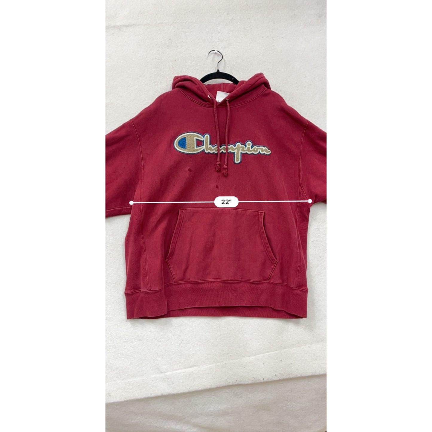 Champion Mens Red Reverse Weave Hoodie XL #77A