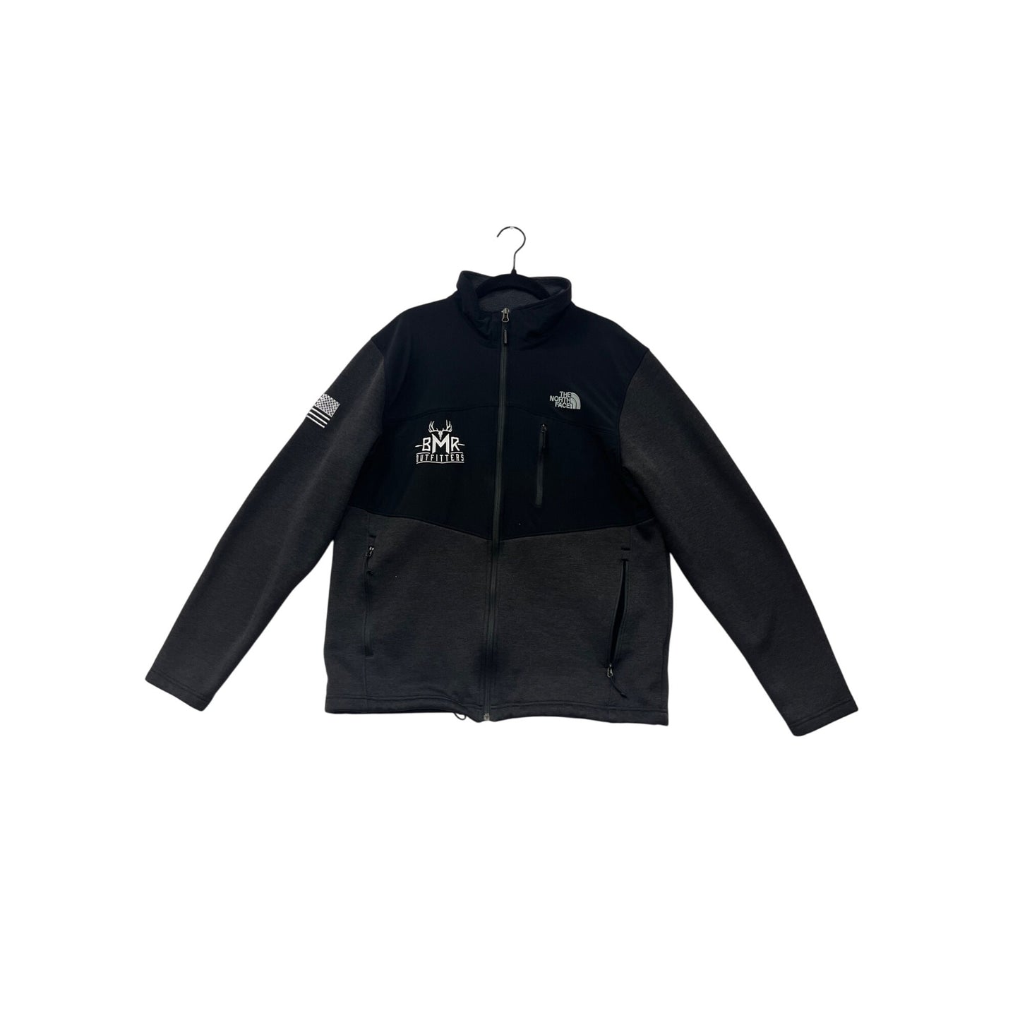 The North Face Mens Large BMR Outfitters Full-Zip Jacket Black & Gray #6954
