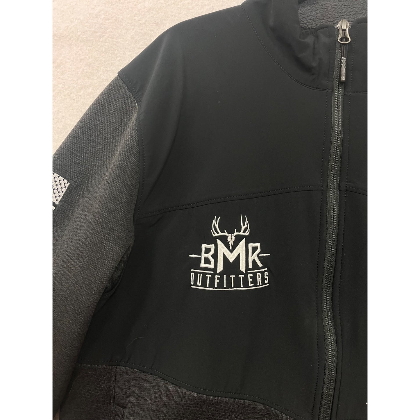 The North Face Mens Large BMR Outfitters Full-Zip Jacket Black & Gray #6954