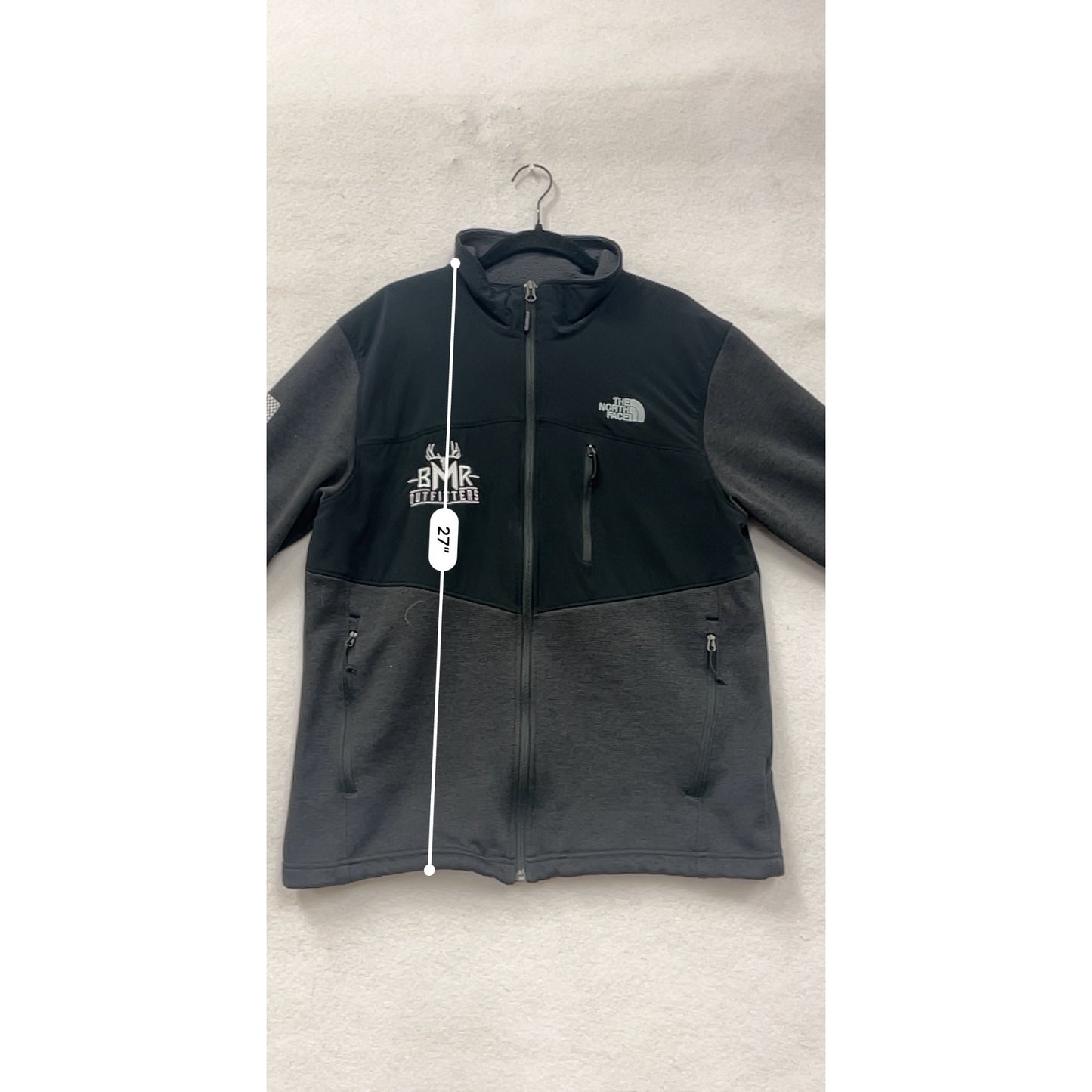The North Face Mens Large BMR Outfitters Full-Zip Jacket Black & Gray #6954
