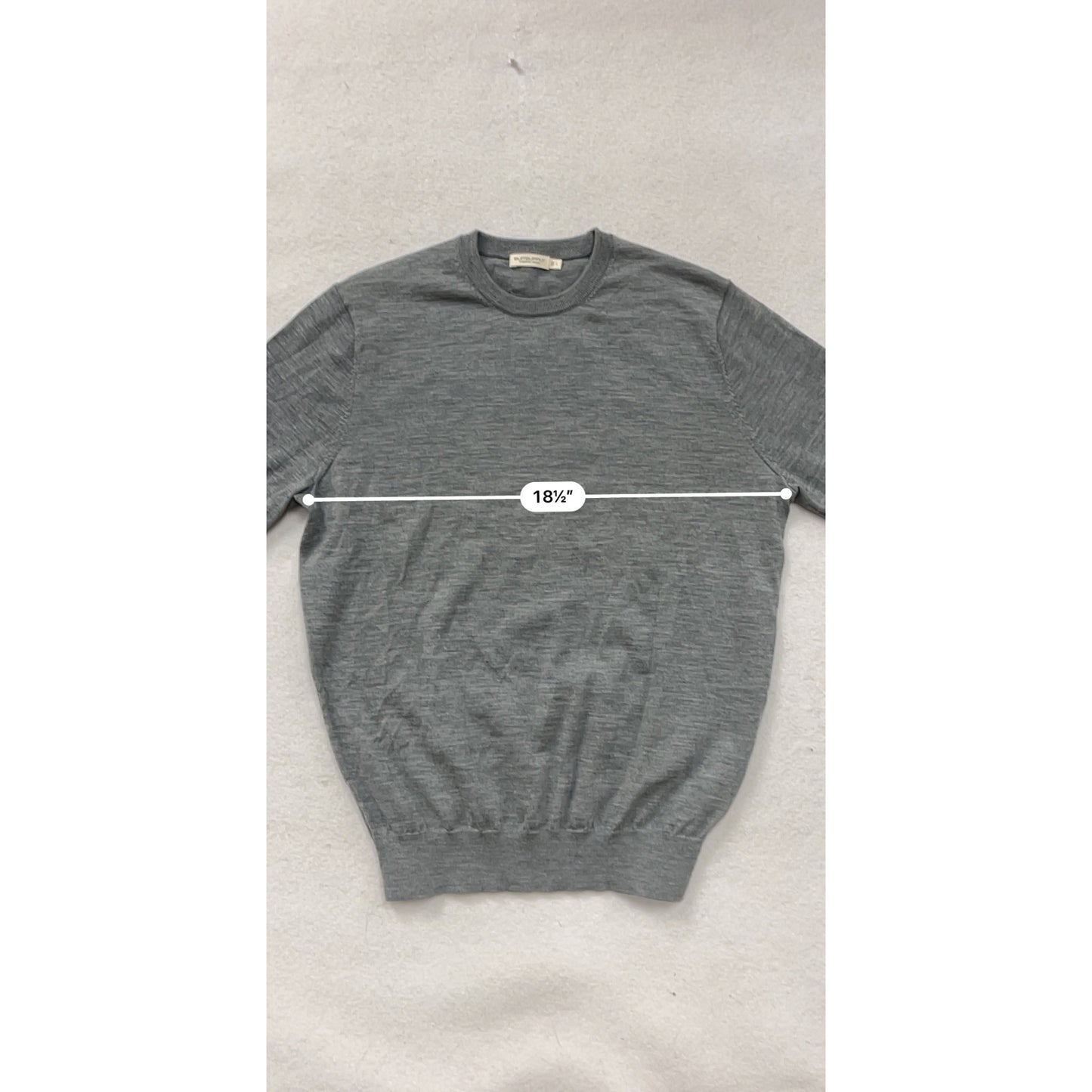 Suitsupply Grey Merino Wool Crewneck Sweater Size L #8326