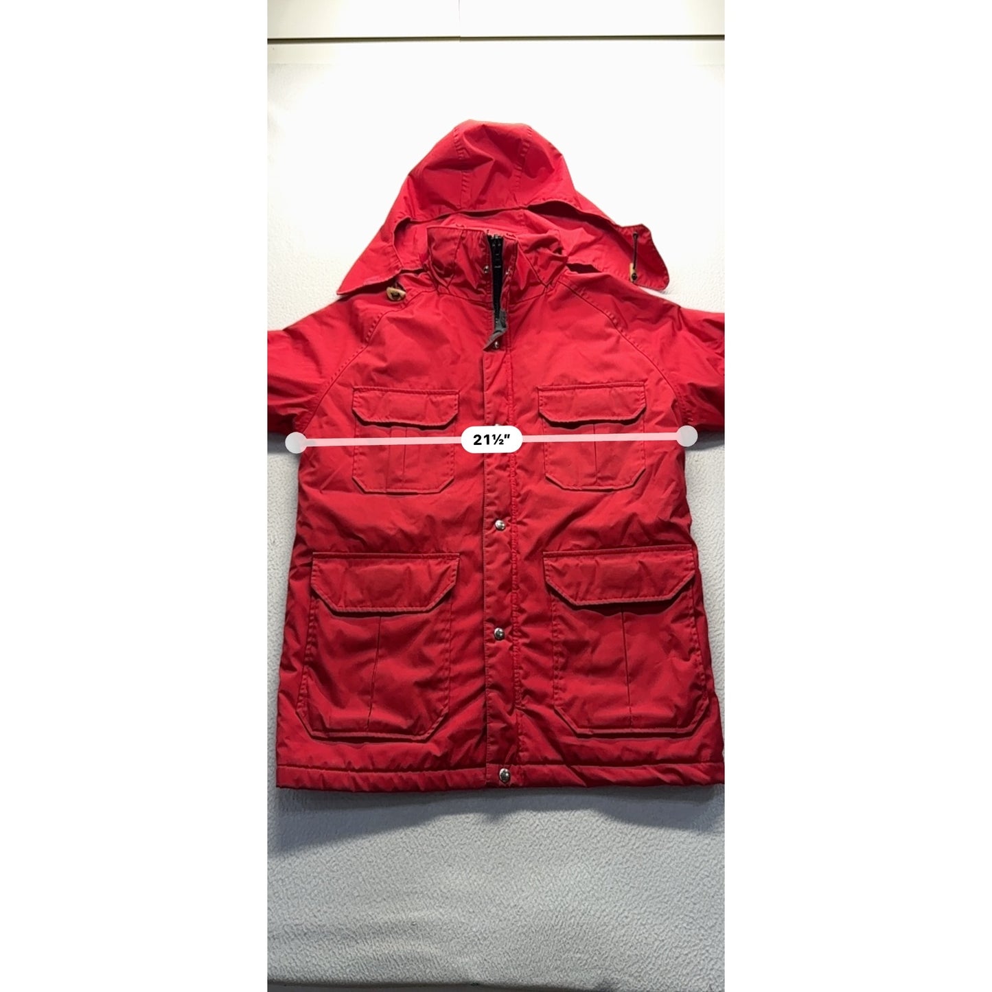 Vintage Woolrich Mens Red Hooded Parka Jacket Size M 9491