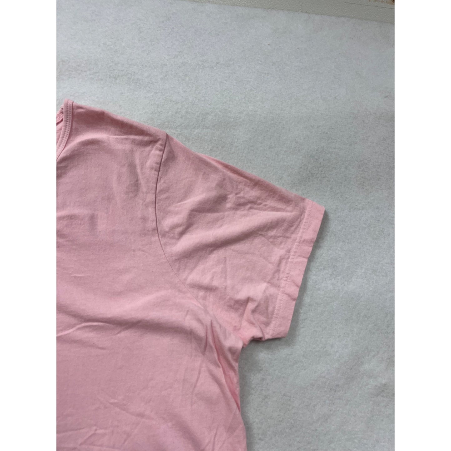 Peanut Punch Womens Pink Asymmetrical Hem Dress Featuring Floral Patch Graphic V-Neck Short Sleeves Size M #6918