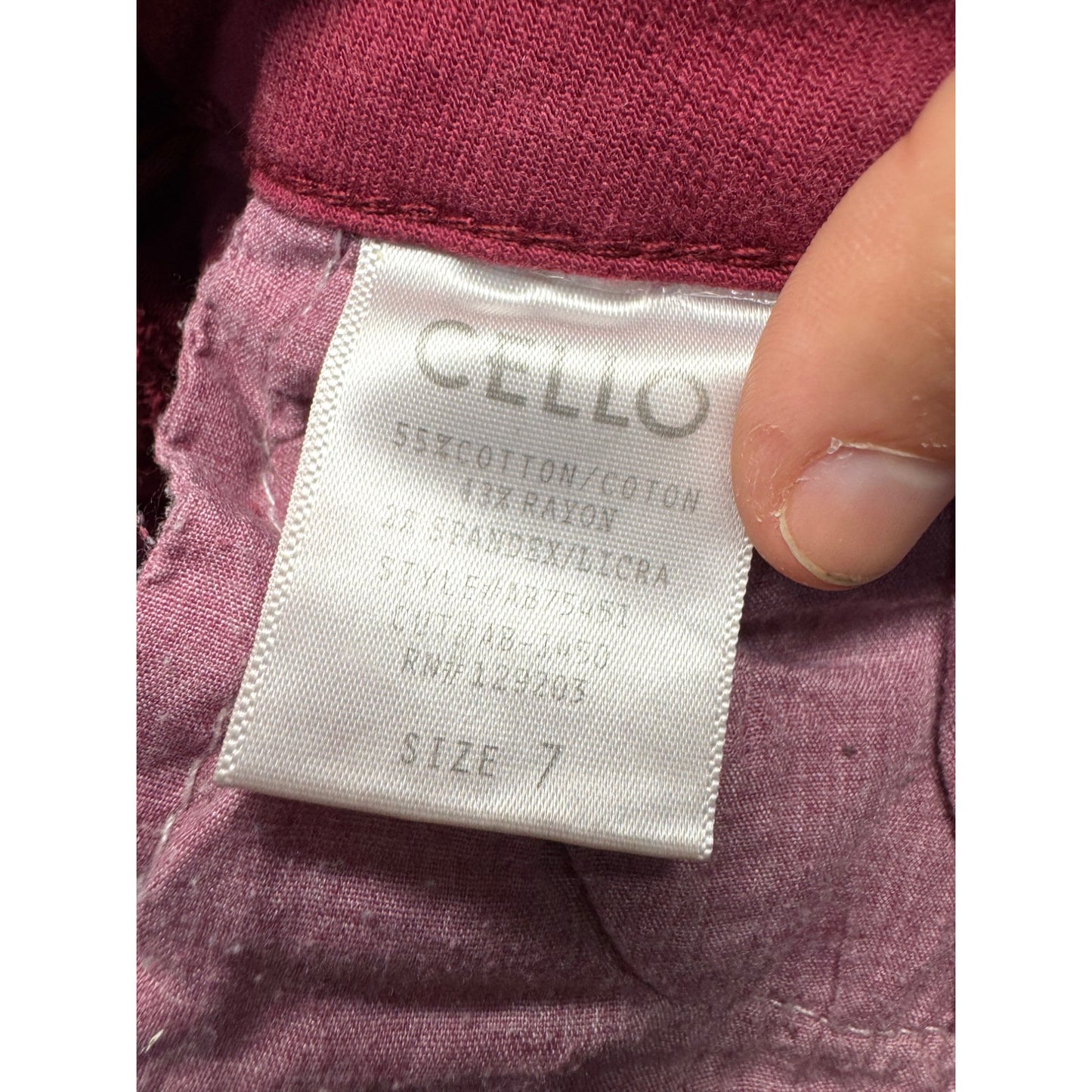 Cello Frayed Hem Jeans Size 7 Cotton/Rayon Red #7932