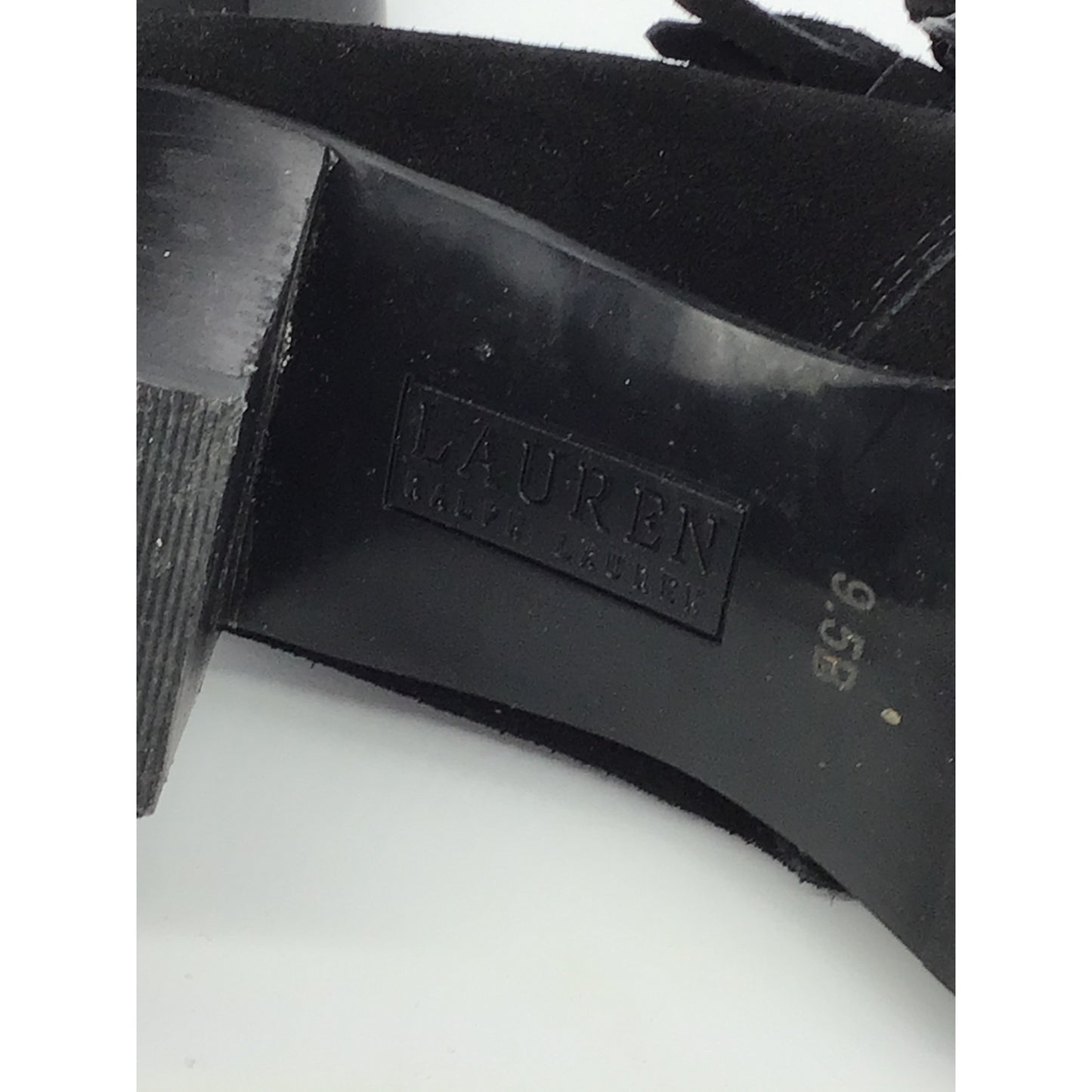 Lauren Ralph Lauren Black Suede Lace-Up Size 9.5 #203