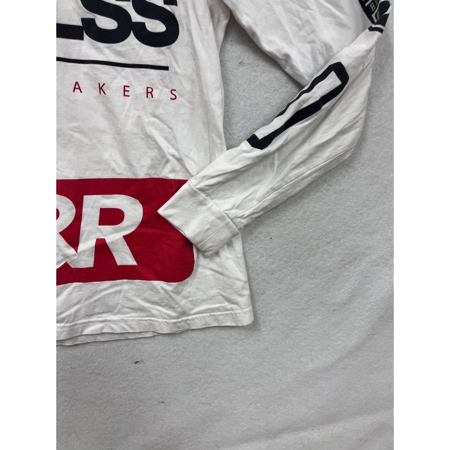Young & Reckless White Graphic Long Sleeve T-Shirt Mens Small #8274
