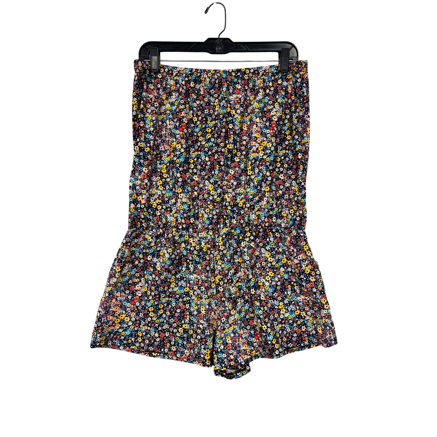 Large Floral Womens Swim Romper With Multicolor Pattern #6487