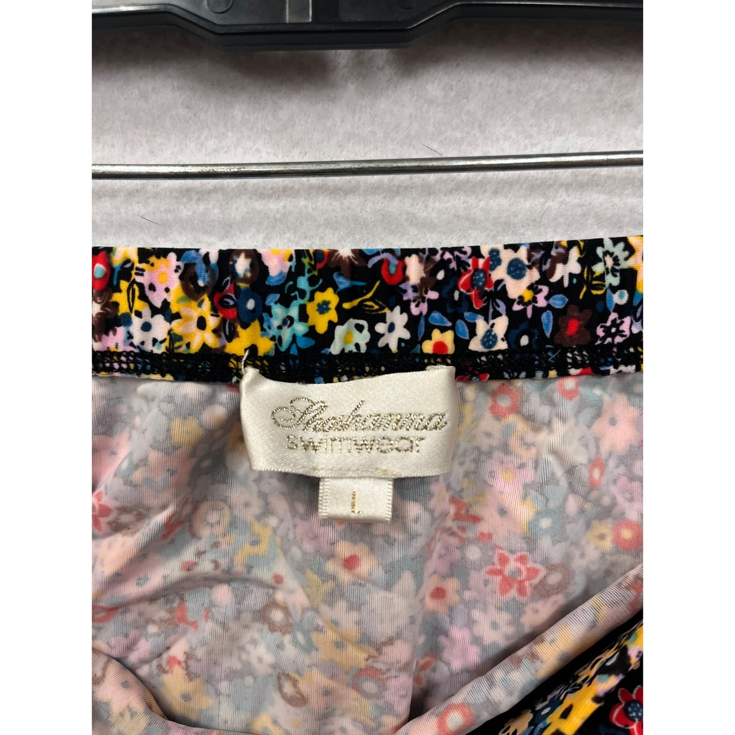 Large Floral Womens Swim Romper With Multicolor Pattern #6487