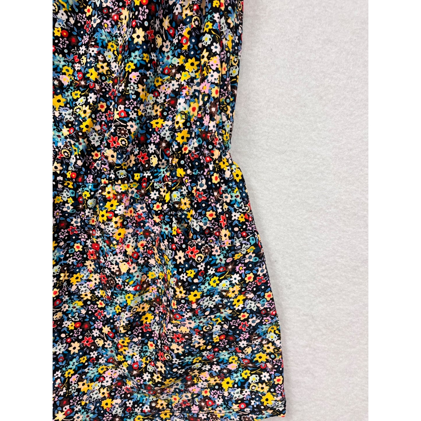 Large Floral Womens Swim Romper With Multicolor Pattern #6487