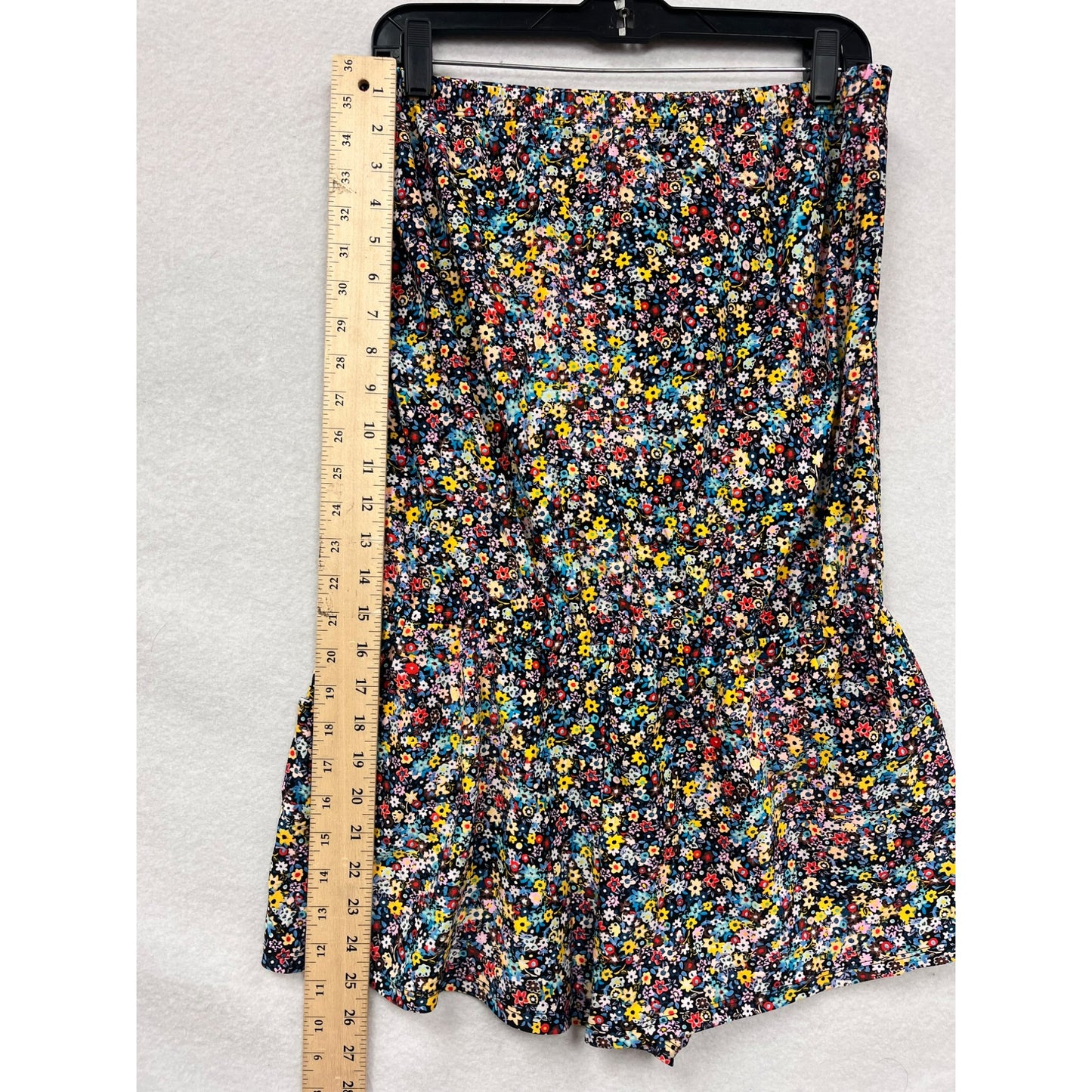 Large Floral Womens Swim Romper With Multicolor Pattern #6487