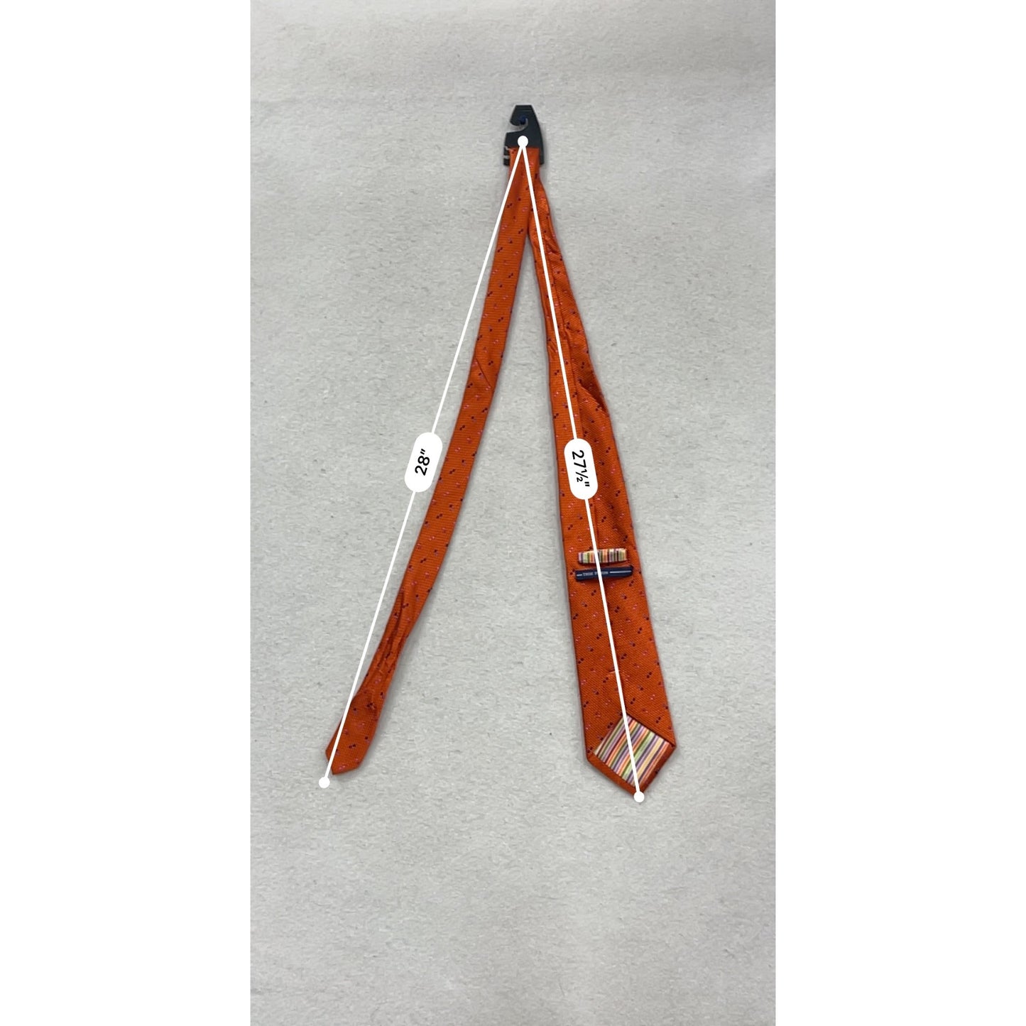 True Forum Silk Handmade Orange Tie With Pink & Blue Dots #832A