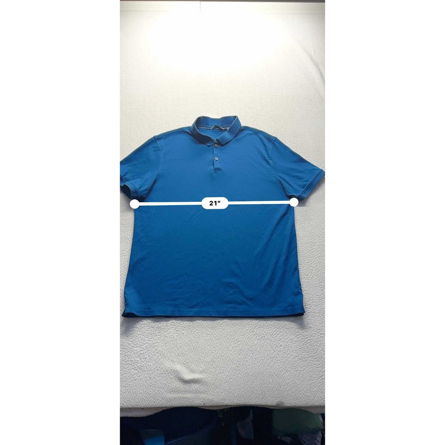 Calvin Klein Mens Polo Shirt Blue Cotton Size M #7879