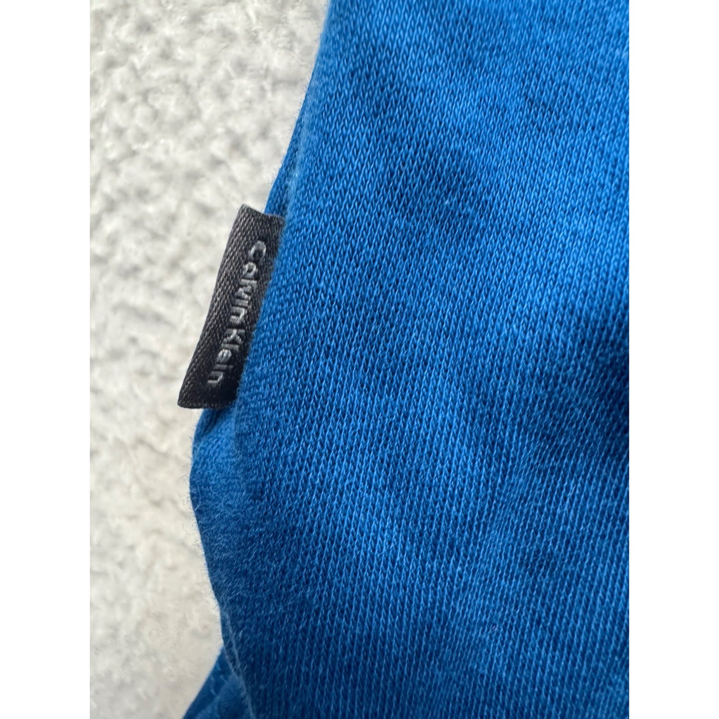 Calvin Klein Mens Polo Shirt Blue Cotton Size M #7879