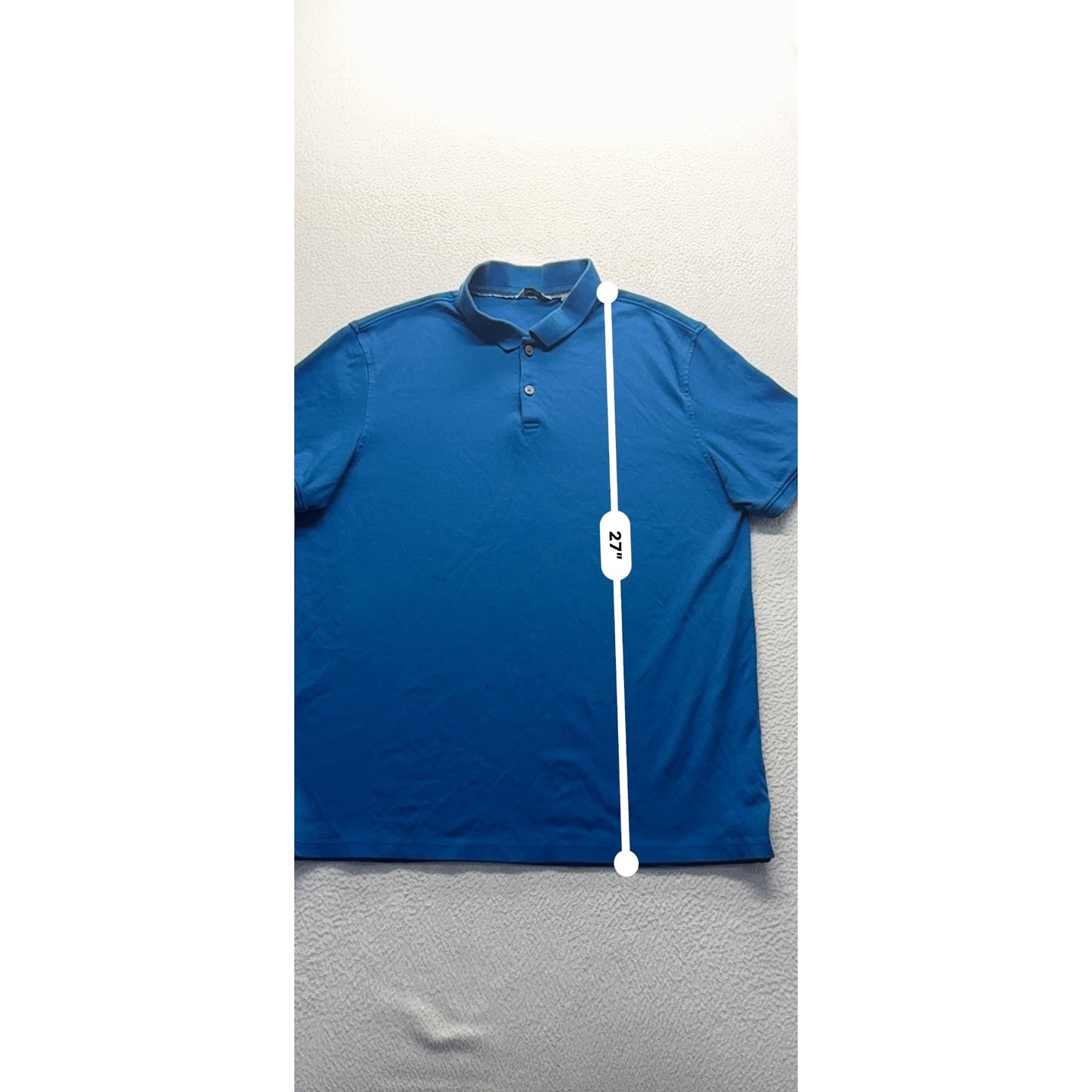 Calvin Klein Mens Polo Shirt Blue Cotton Size M #7879