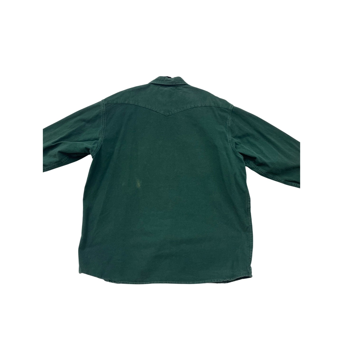 Vintage Mens Green Button-Up Long Sleeve Western Shirt 2XLT 100% Cotton #8143