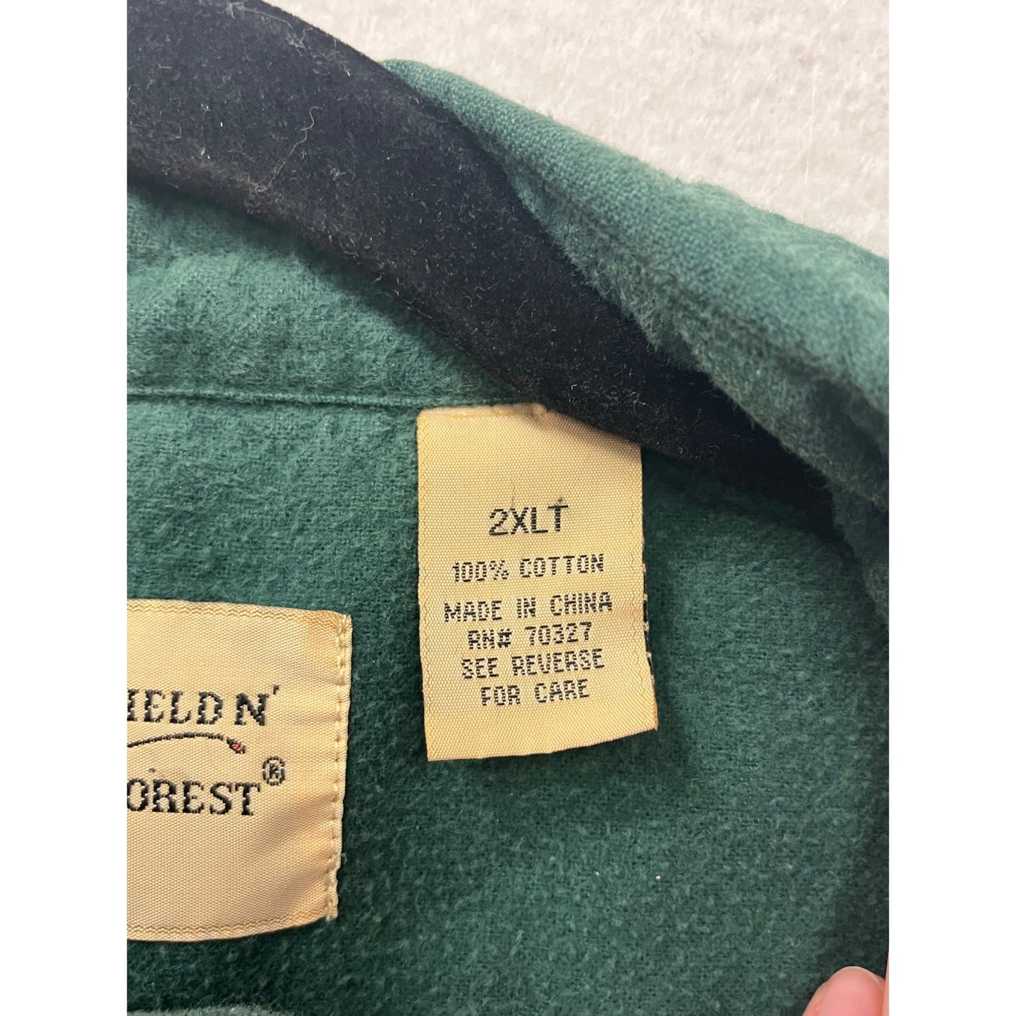 Vintage Mens Green Button-Up Long Sleeve Western Shirt 2XLT 100% Cotton #8143