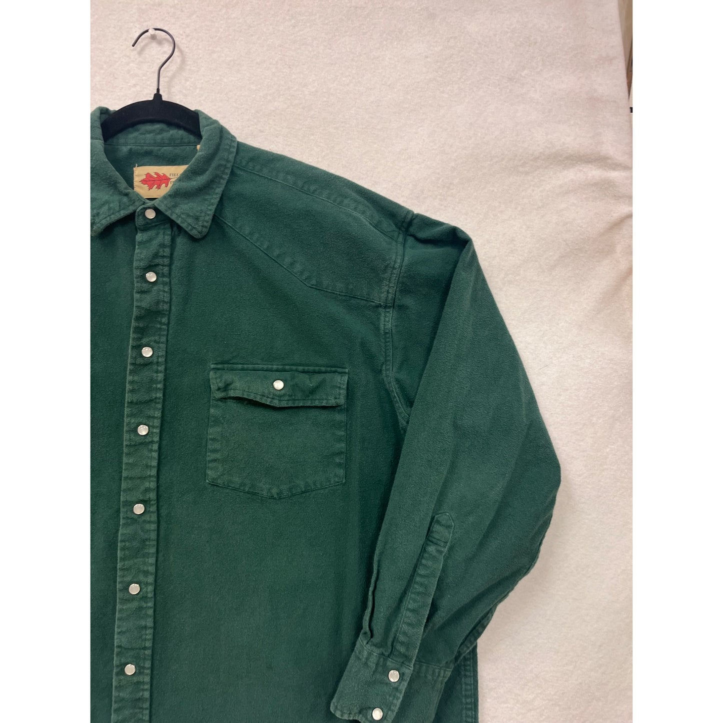 Vintage Mens Green Button-Up Long Sleeve Western Shirt 2XLT 100% Cotton #8143