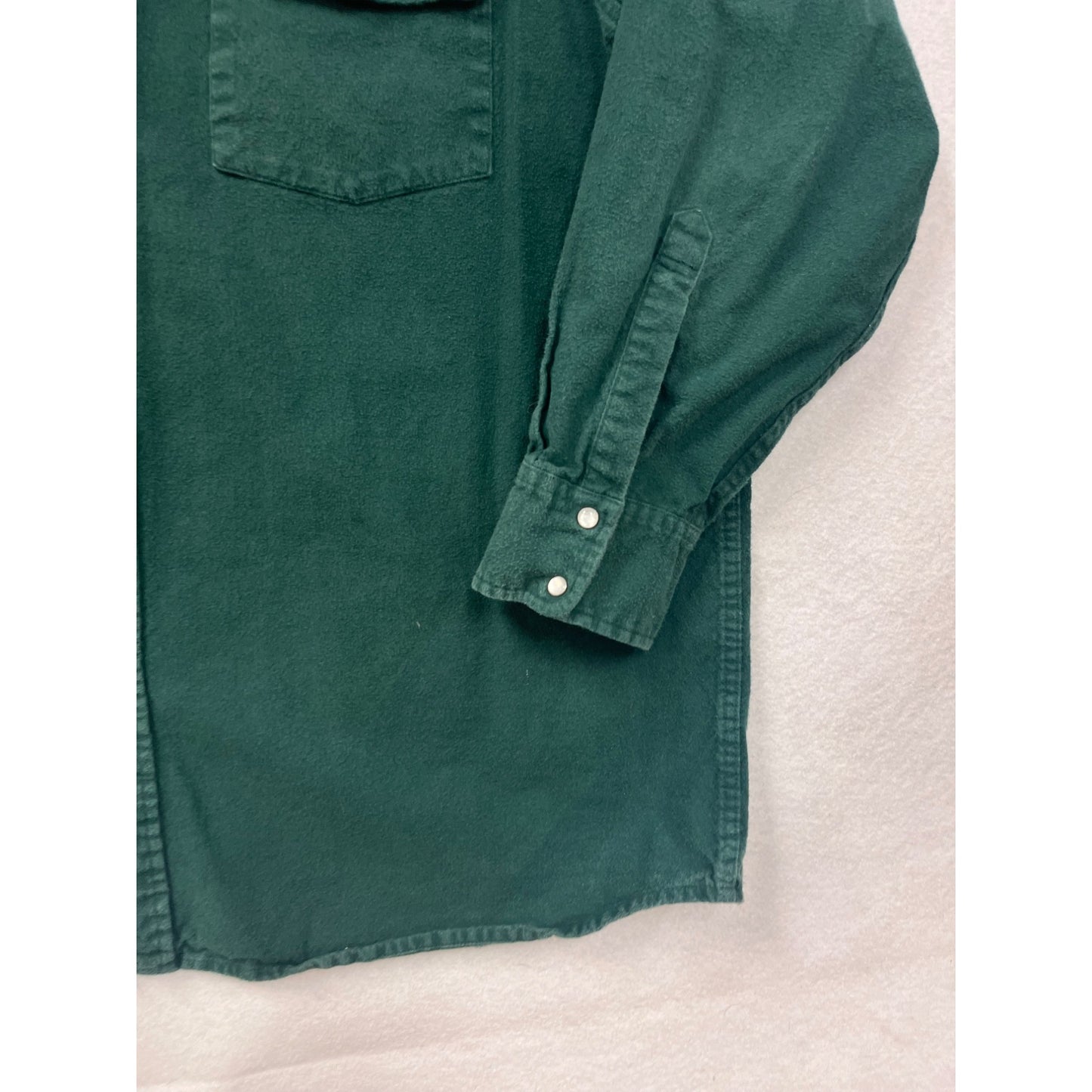 Vintage Mens Green Button-Up Long Sleeve Western Shirt 2XLT 100% Cotton #8143