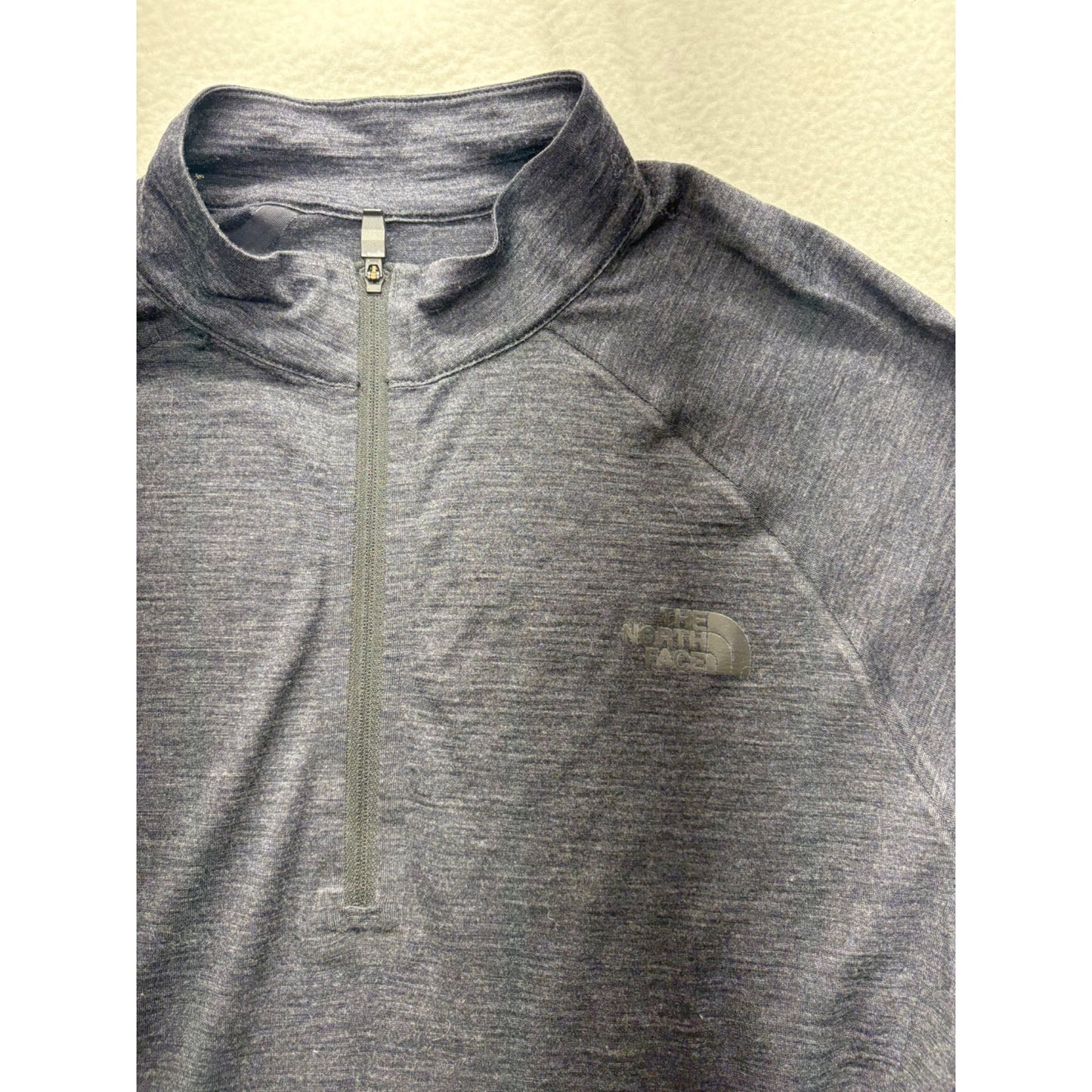The North Face Mens Grey Wool Quarter-Zip Pullover #7629