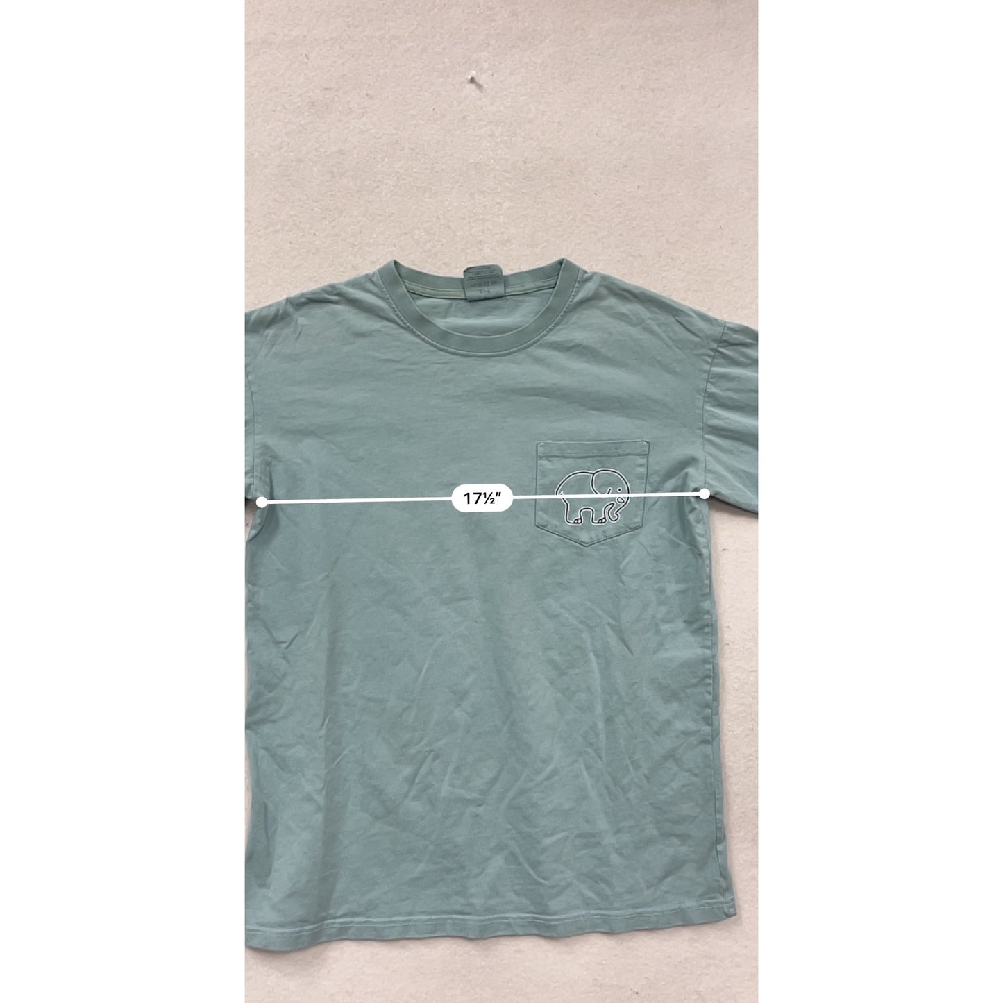 Ivory Ella Long Sleeve Pocket Tee M Elephant Design #235A