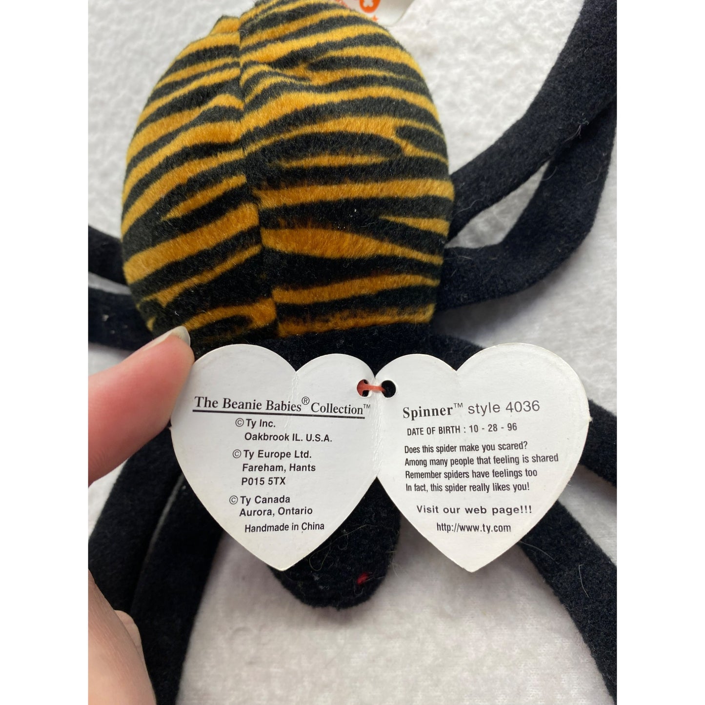 Ty Beanie Babies 1996 Spinner Spider #5721