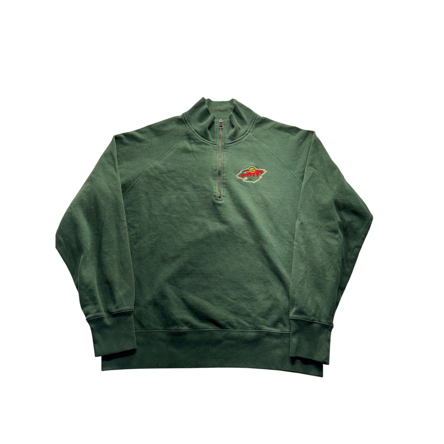 Men’s Minnesota Wild Green 1/4 Zip Pullover Sweatshirt #7741