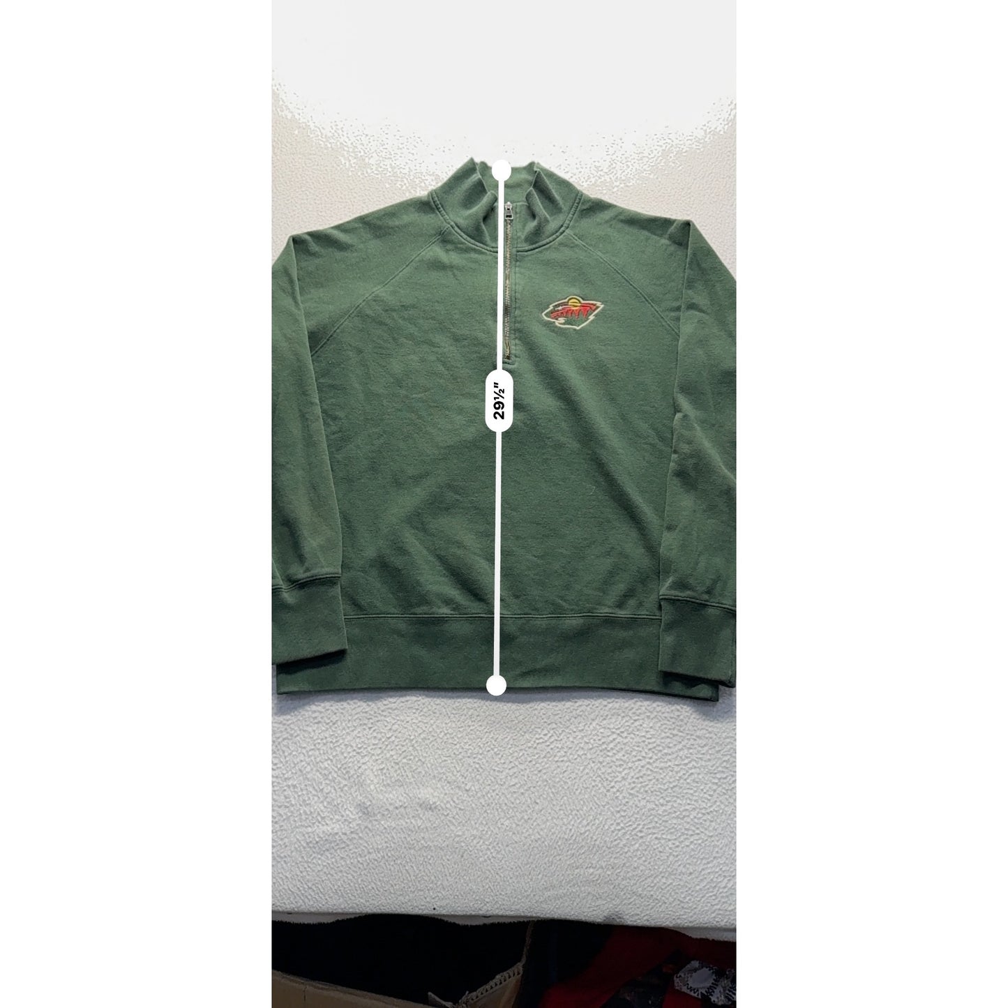 Men’s Minnesota Wild Green 1/4 Zip Pullover Sweatshirt #7741