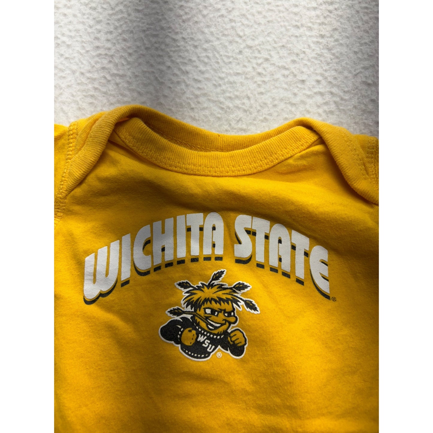 Wichita State Infant bodysuit 6M Yellow Short Sleeve #7450