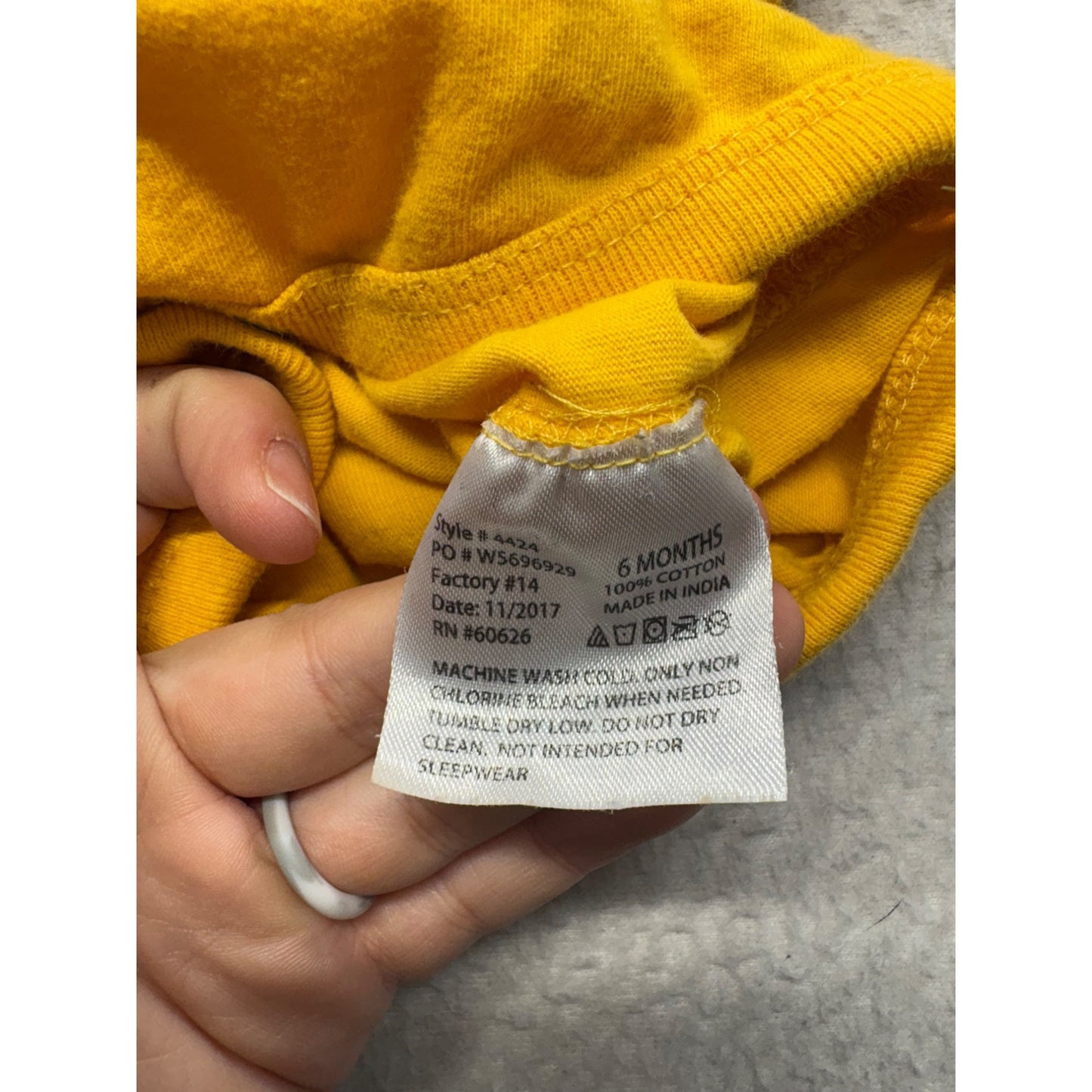 Wichita State Infant bodysuit 6M Yellow Short Sleeve #7450