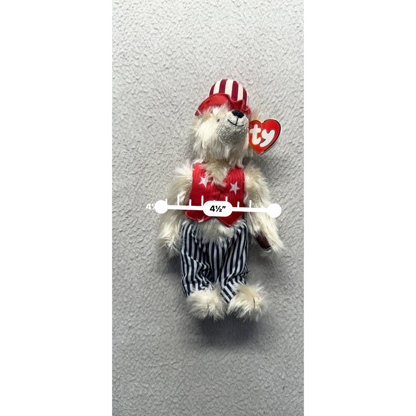 Ty Attic Treasures Uncle Sam Bear Plush 2000 Red White Blue Patriotic #9867
