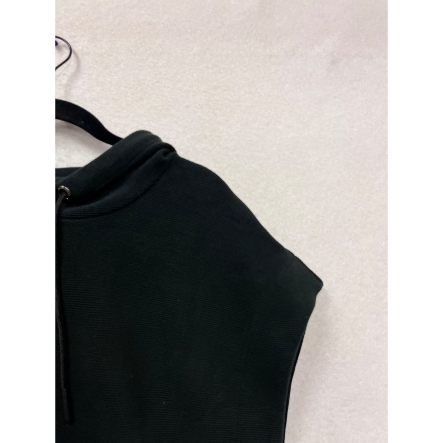 Varley Sleeveless Black Ribbed Hoodie M #762A