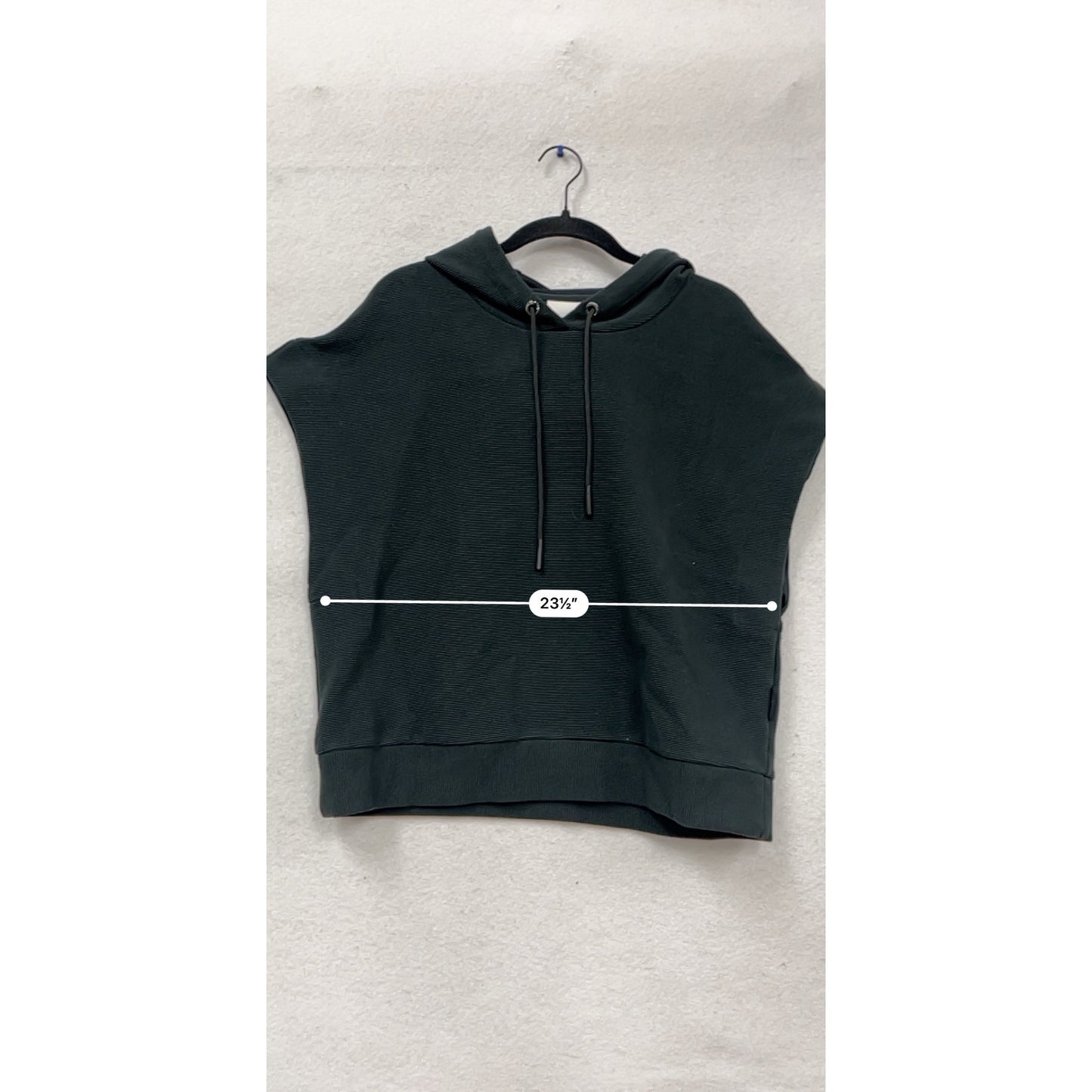 Varley Sleeveless Black Ribbed Hoodie M #762A