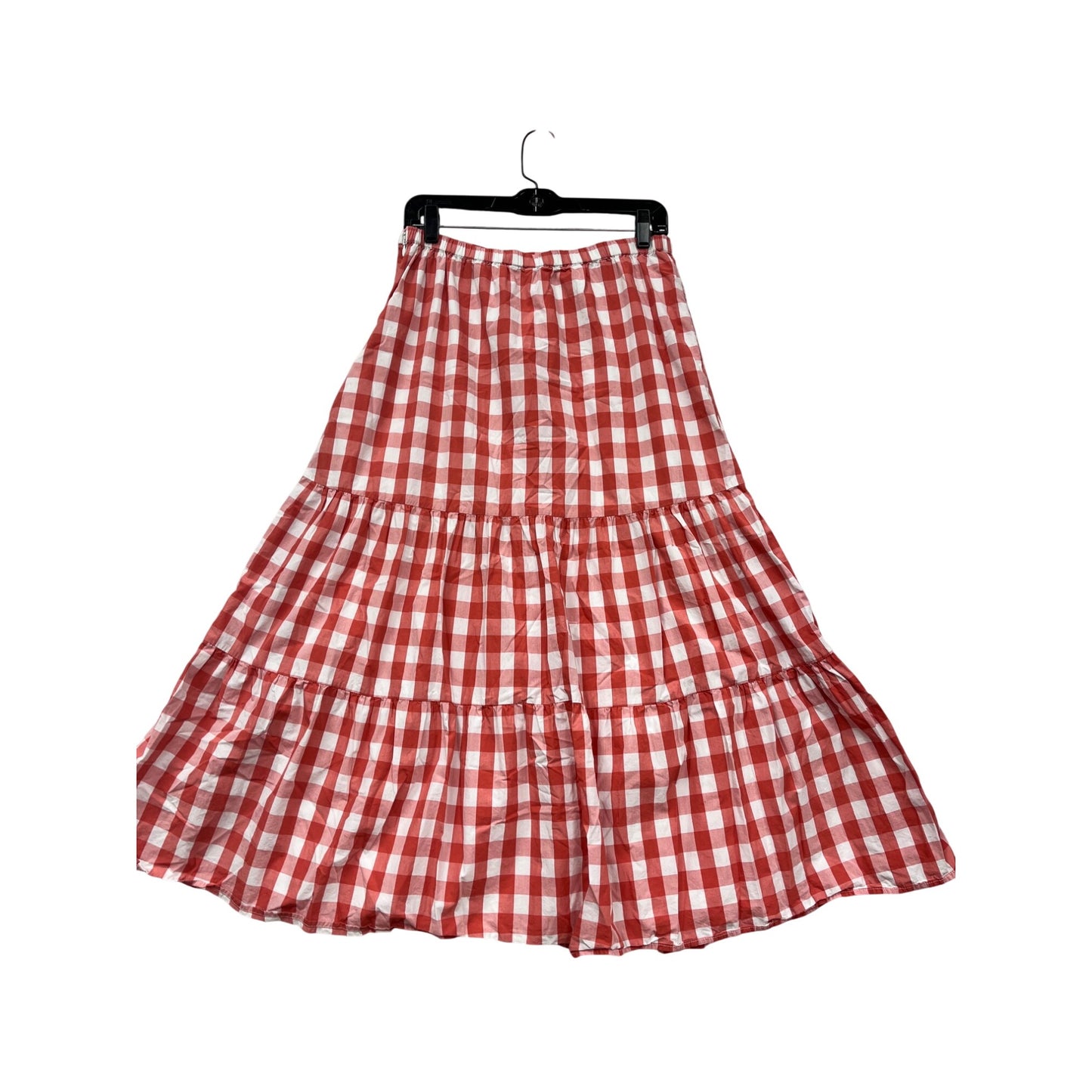 Gap Red & White Gingham Tiered Skirt M Tall #407A