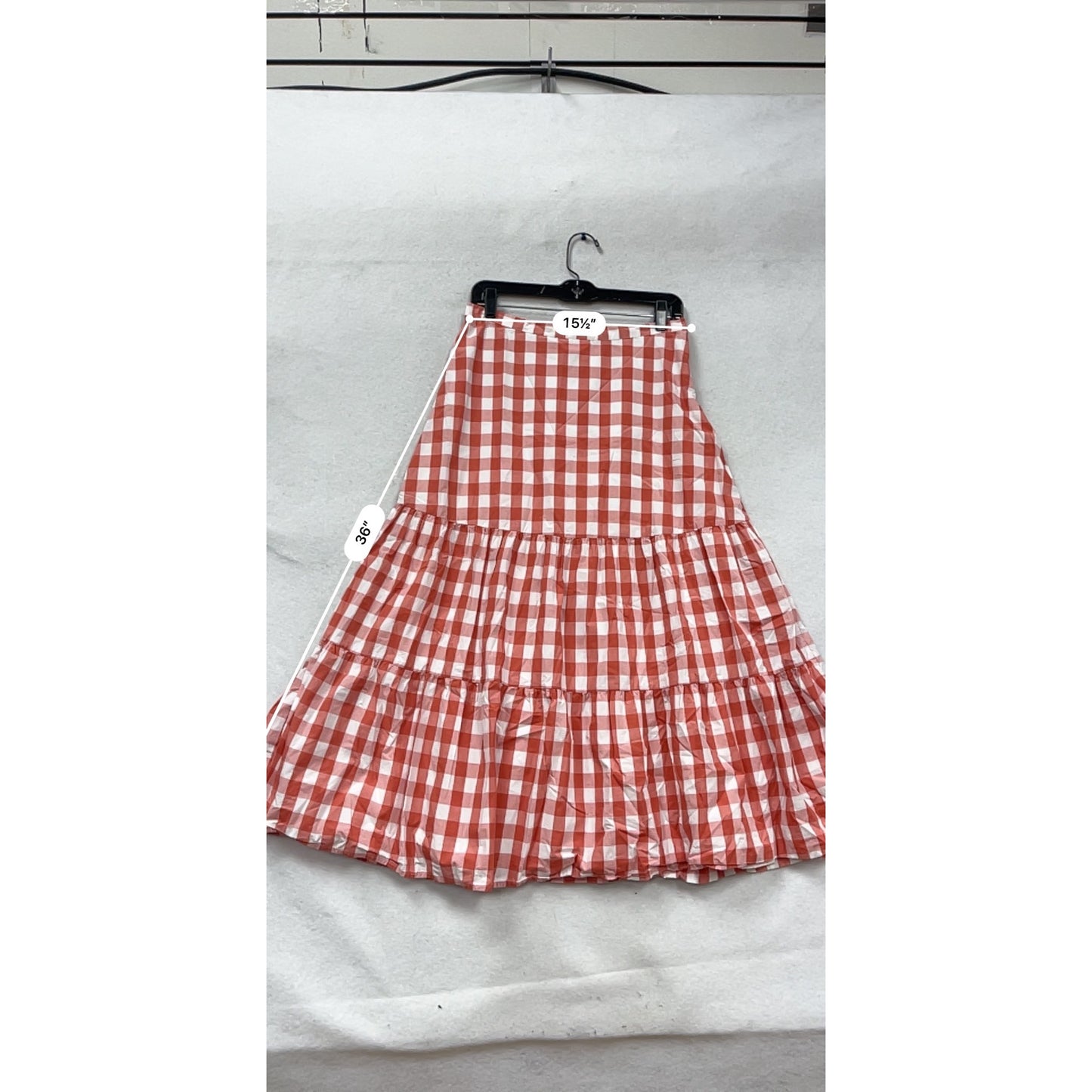 Gap Red & White Gingham Tiered Skirt M Tall #407A