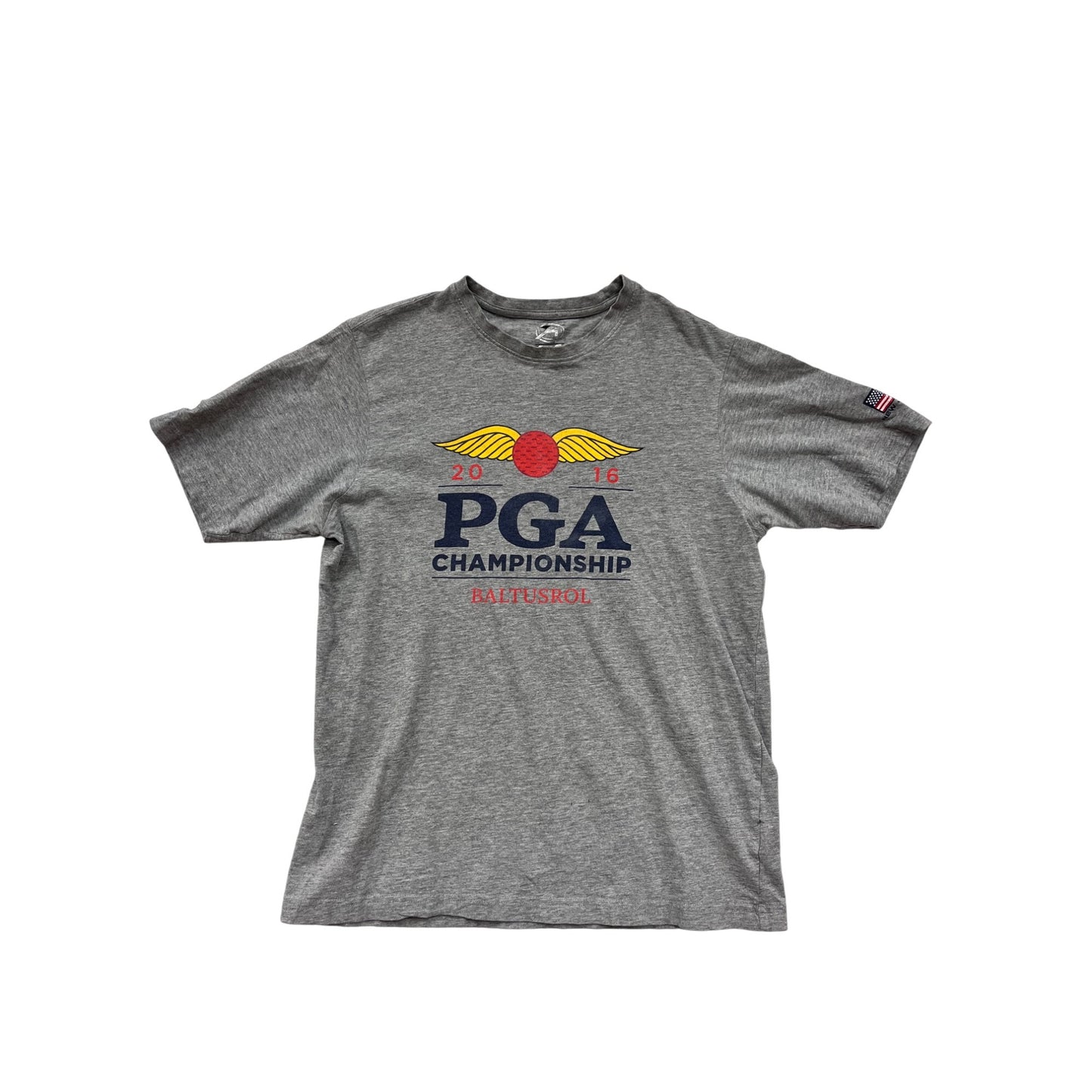 2016 PGA Championship Baltusrol Gray Men’s T-Shirt By A4 Size Medium #6426
