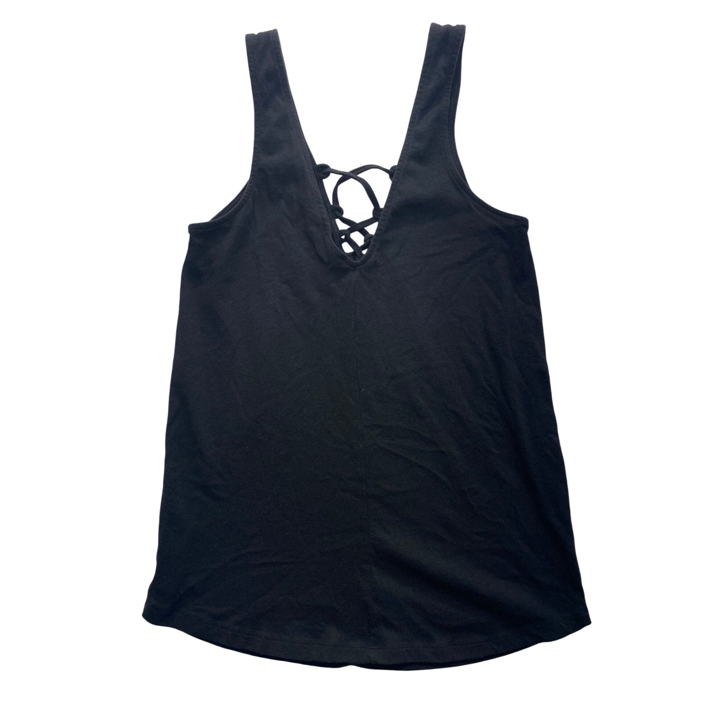 Victorias Secret Pink Black Lace-Up Tank Top Womens Size S #7113