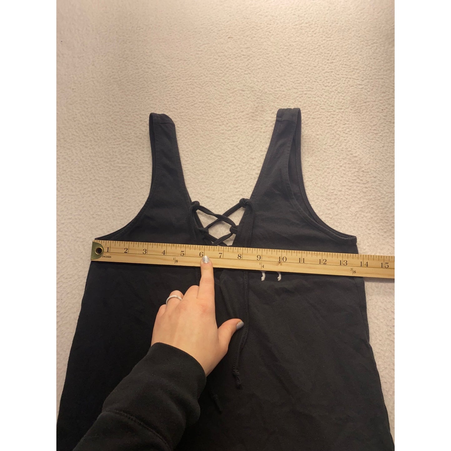 Victorias Secret Pink Black Lace-Up Tank Top Womens Size S #7113
