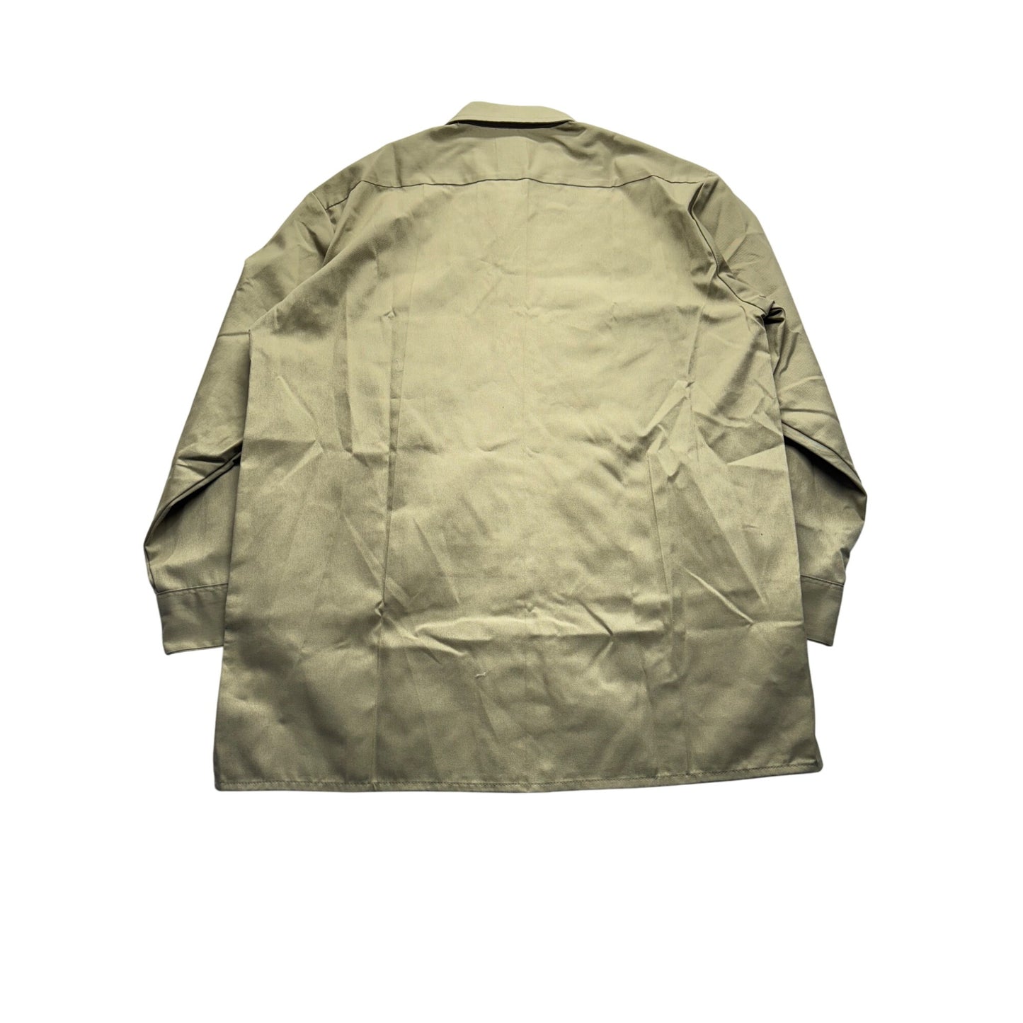 Dickies Mens Khaki Button-Up Long Sleeve Work Shirt L #7807
