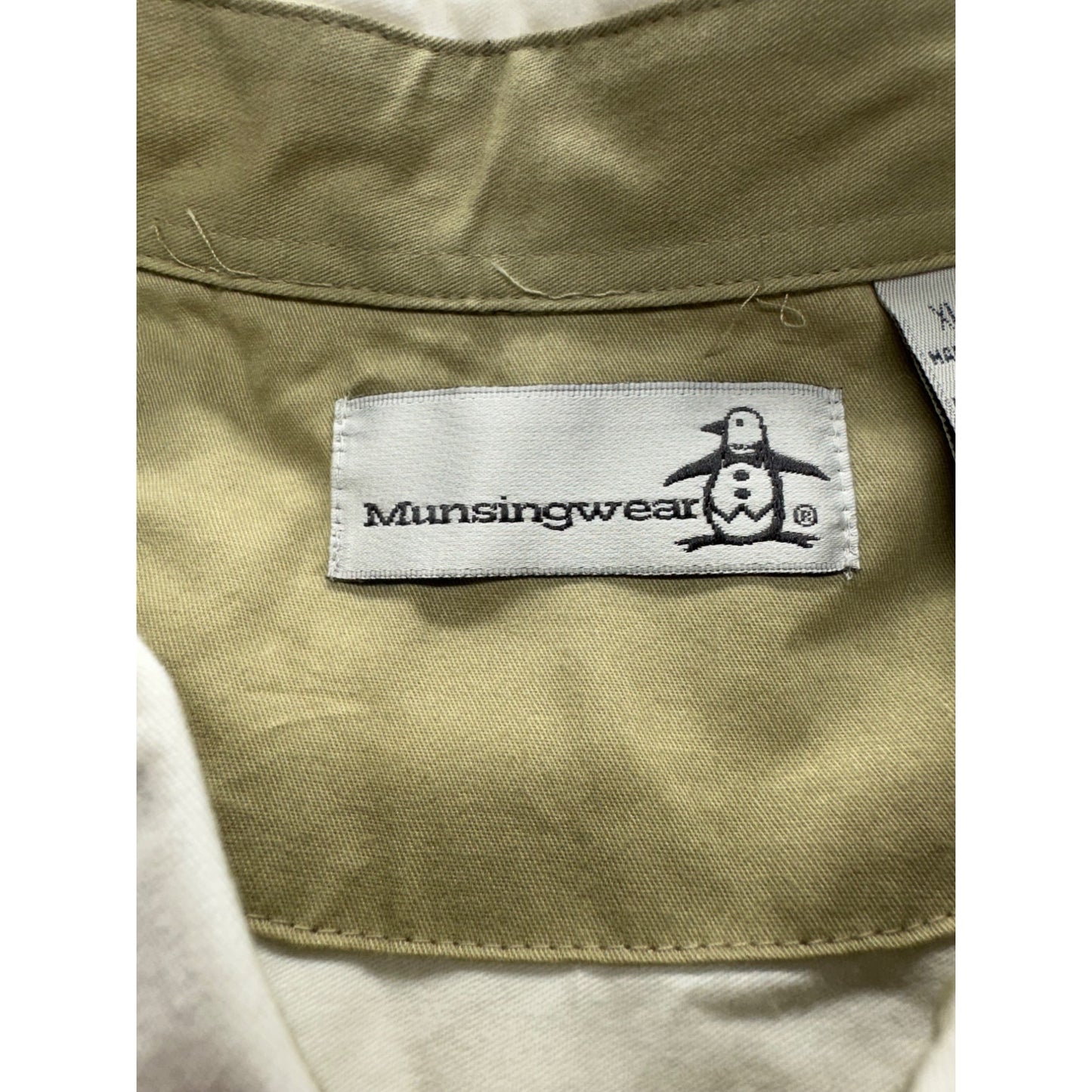Munsingwear Mens Button-Down White Shirt XL Long Sleeve 100% Cotton #7955
