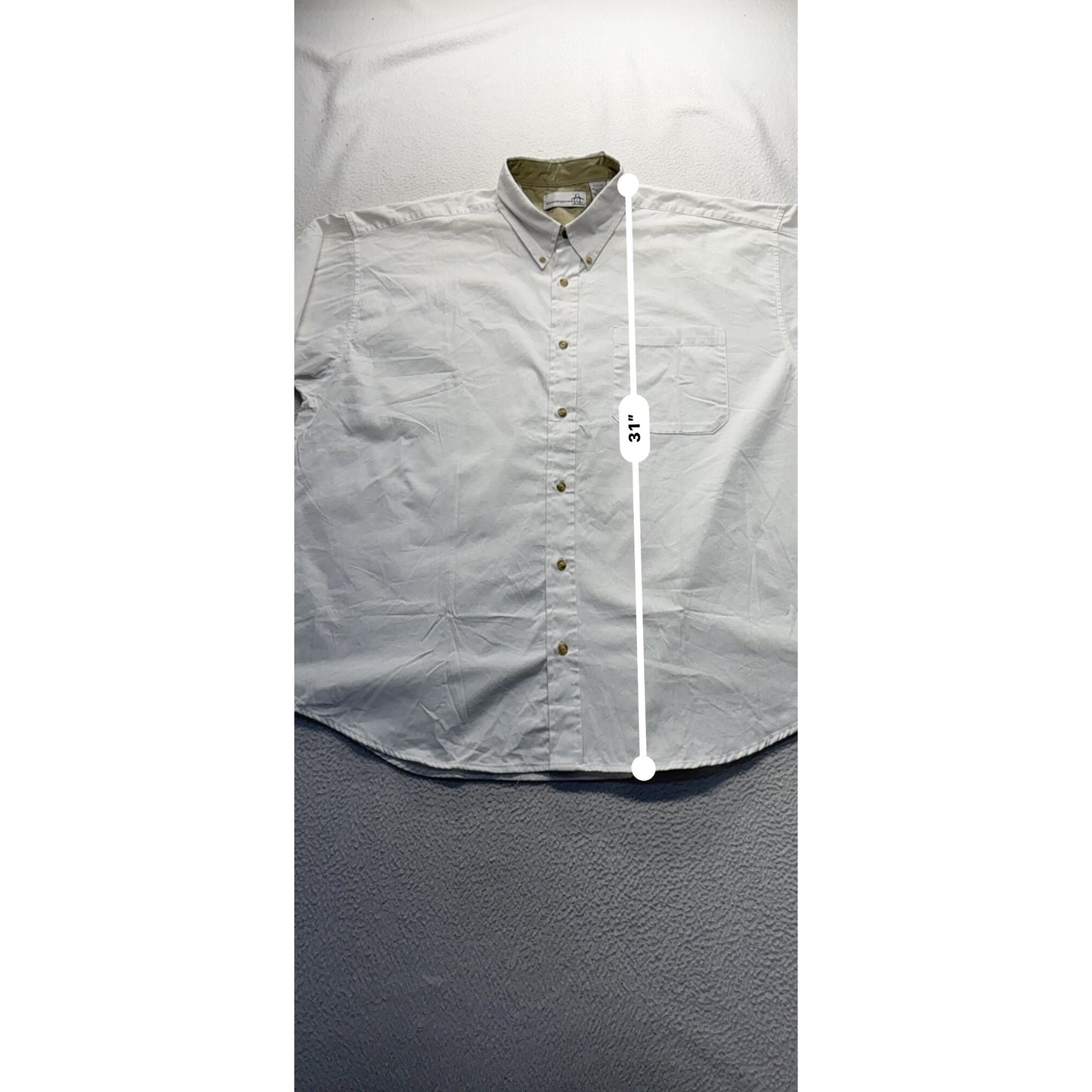 Munsingwear Mens Button-Down White Shirt XL Long Sleeve 100% Cotton #7955